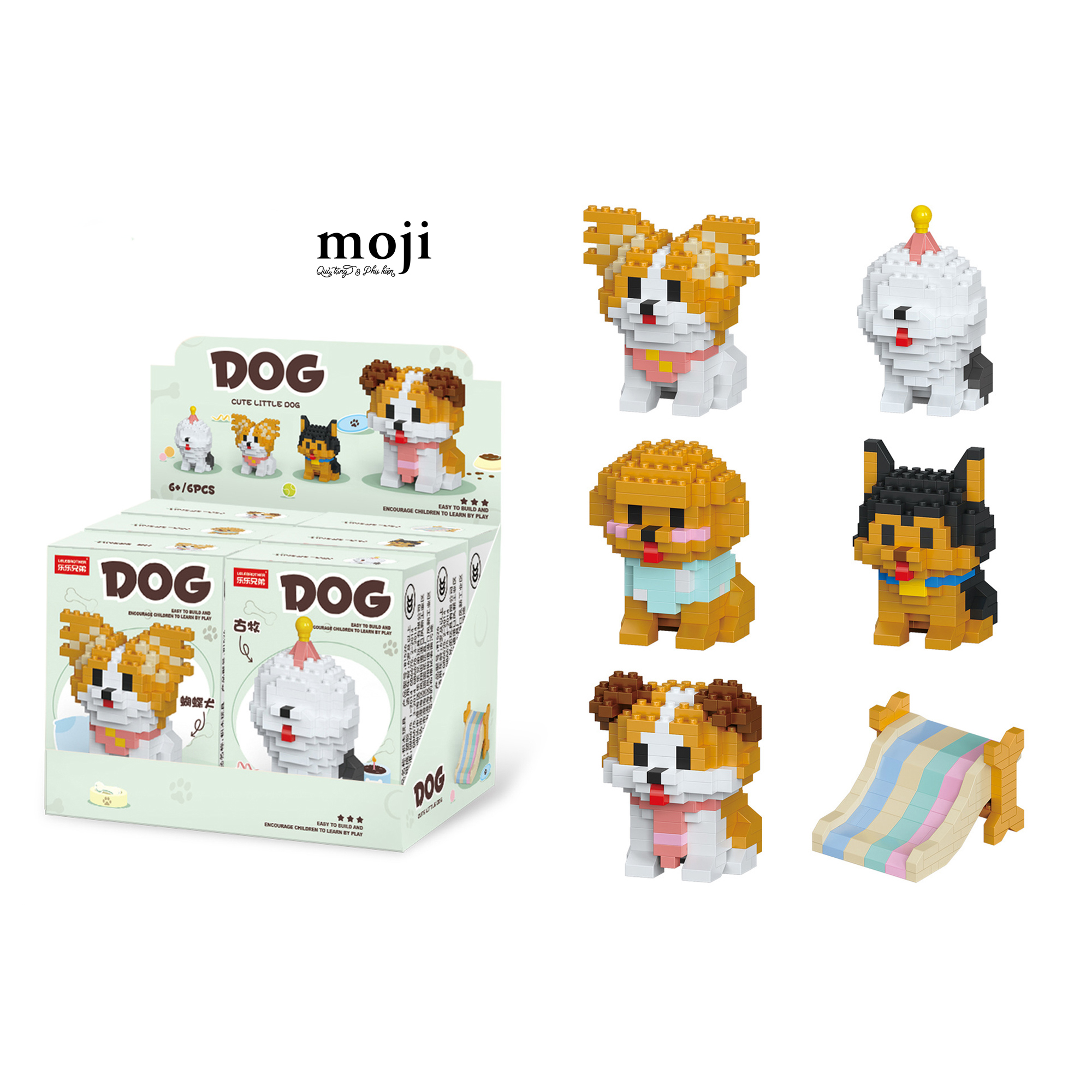 Đồ chơi xếp hình Cute little dog và đồ chơi 4x7