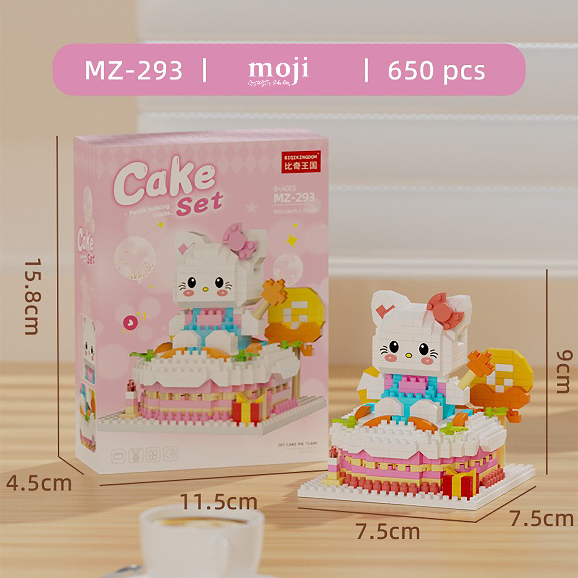 Đồ chơi xếp hình Sanrio family Hello Kitty cake 7x7x9