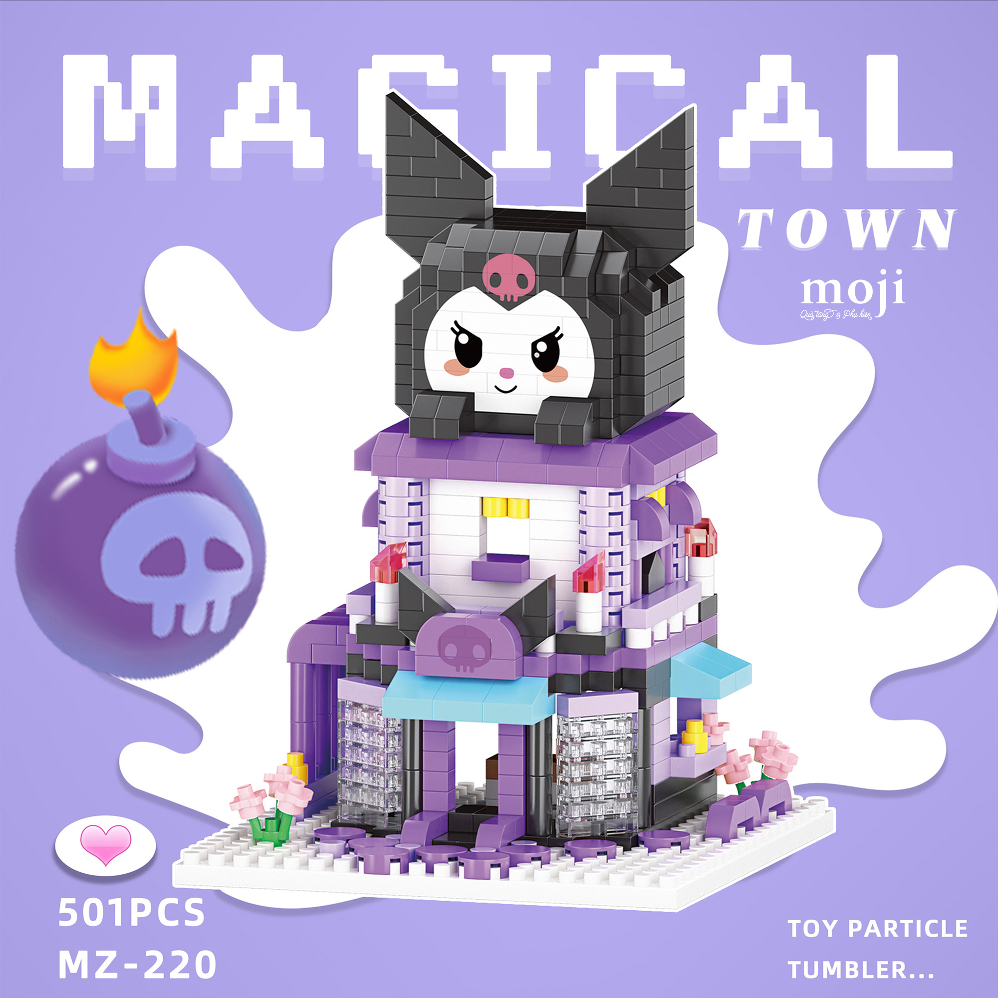 Đồ chơi xếp hình Sanrio family Kuromi magic house 8x8x12