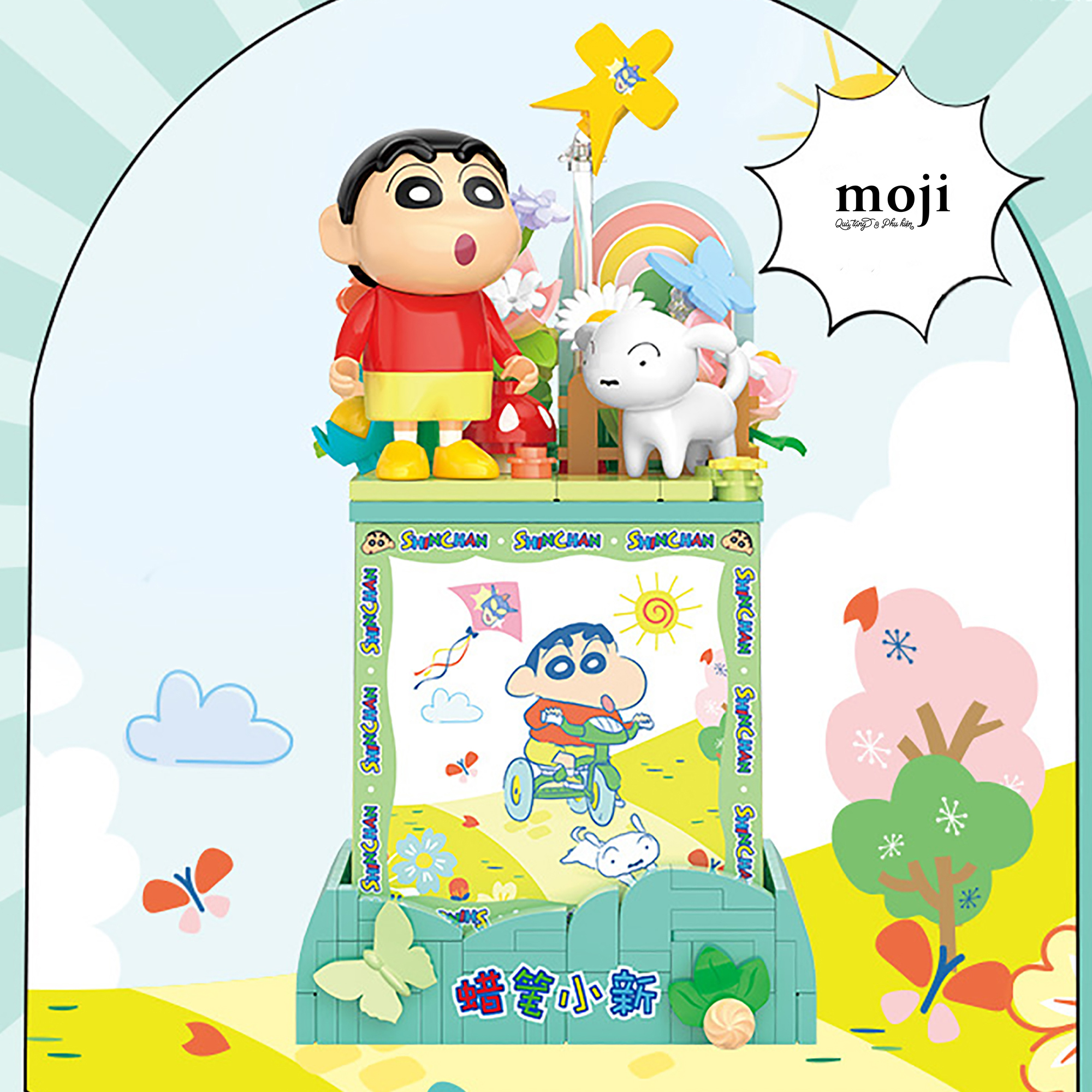 Đồ chơi xếp hình Shinchan happy day có đèn 5x8