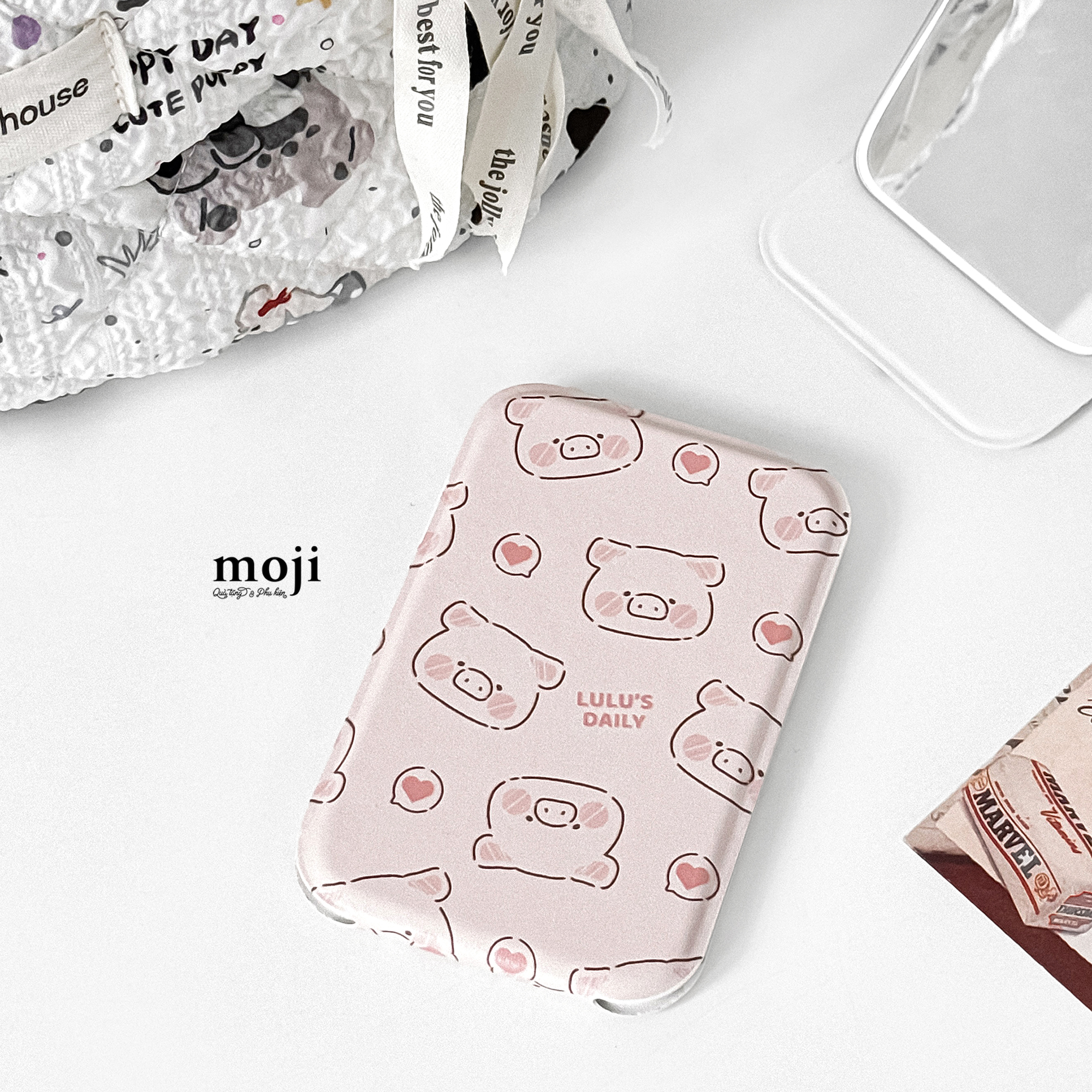 Gương gập để bàn mini Pig Lulu daily 7x10