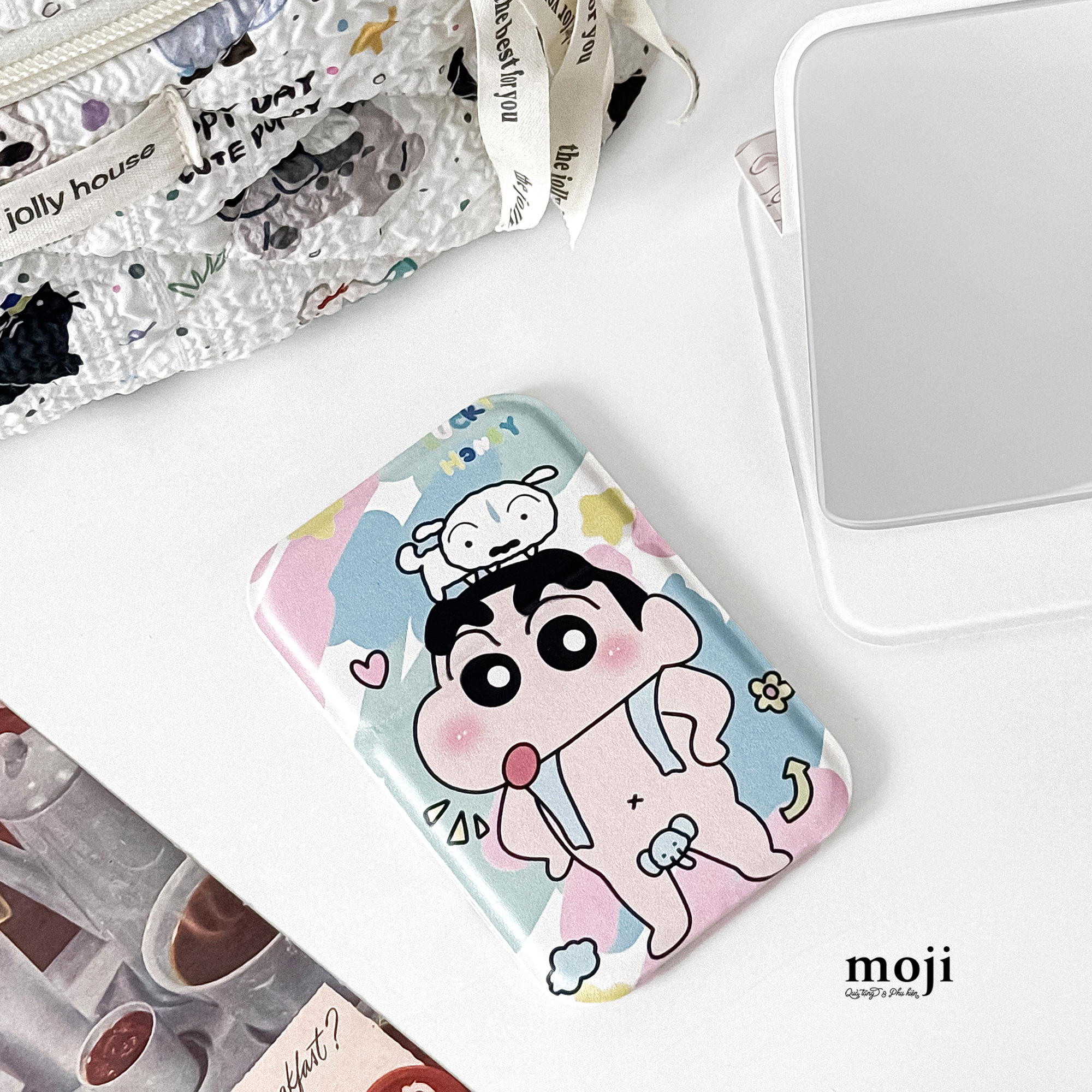 Gương gập để bàn mini Shinchan lucky honey 7x10