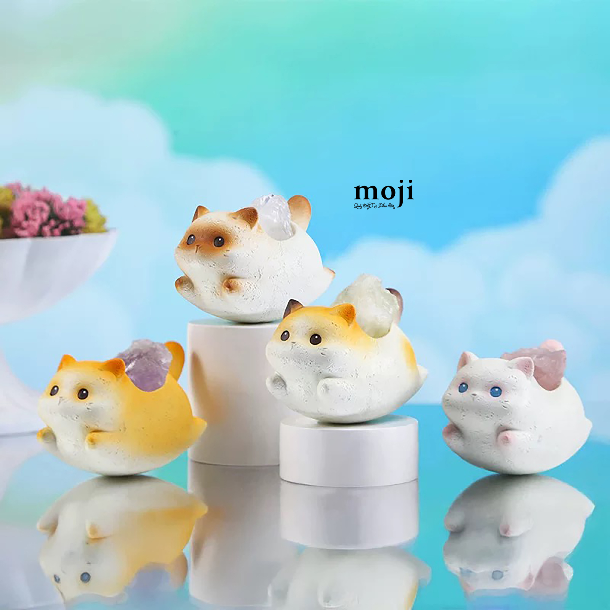 Hũ đá khuếch tán tinh dầu Cute cat mèo béo bay
