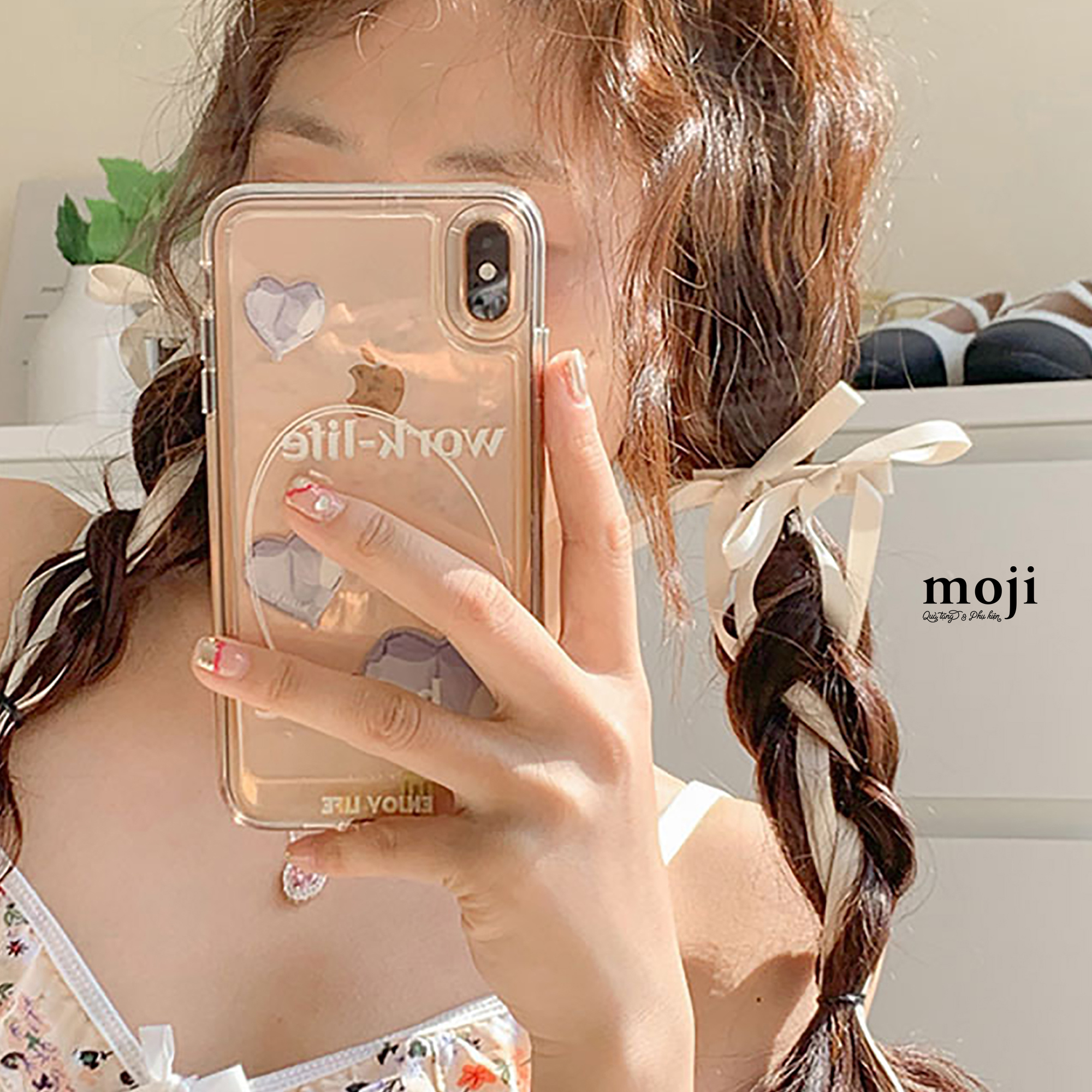 Kẹp tóc MJ Double bow nơ ruy băng dây dài