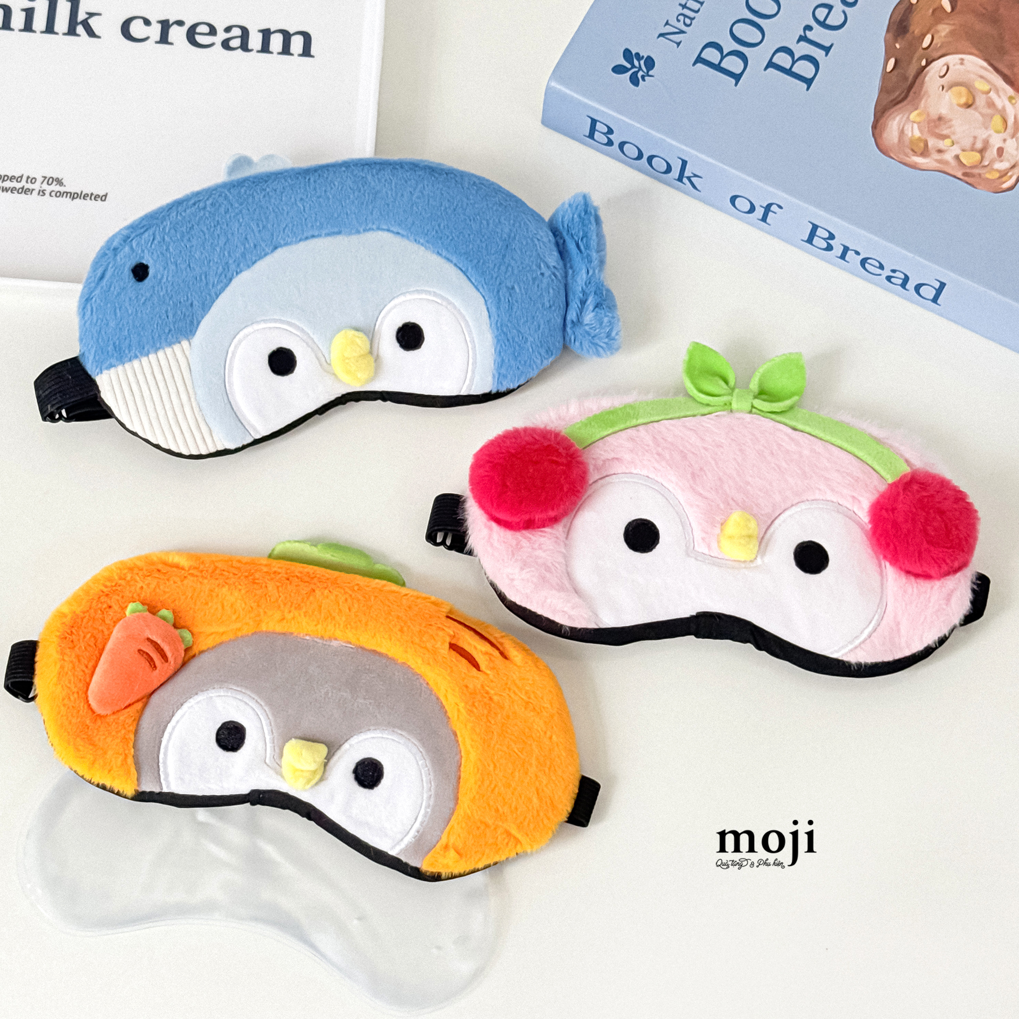 Kính ngủ có gel MJ Penguin chim cánh cụt face cosplay animal carrot fruit