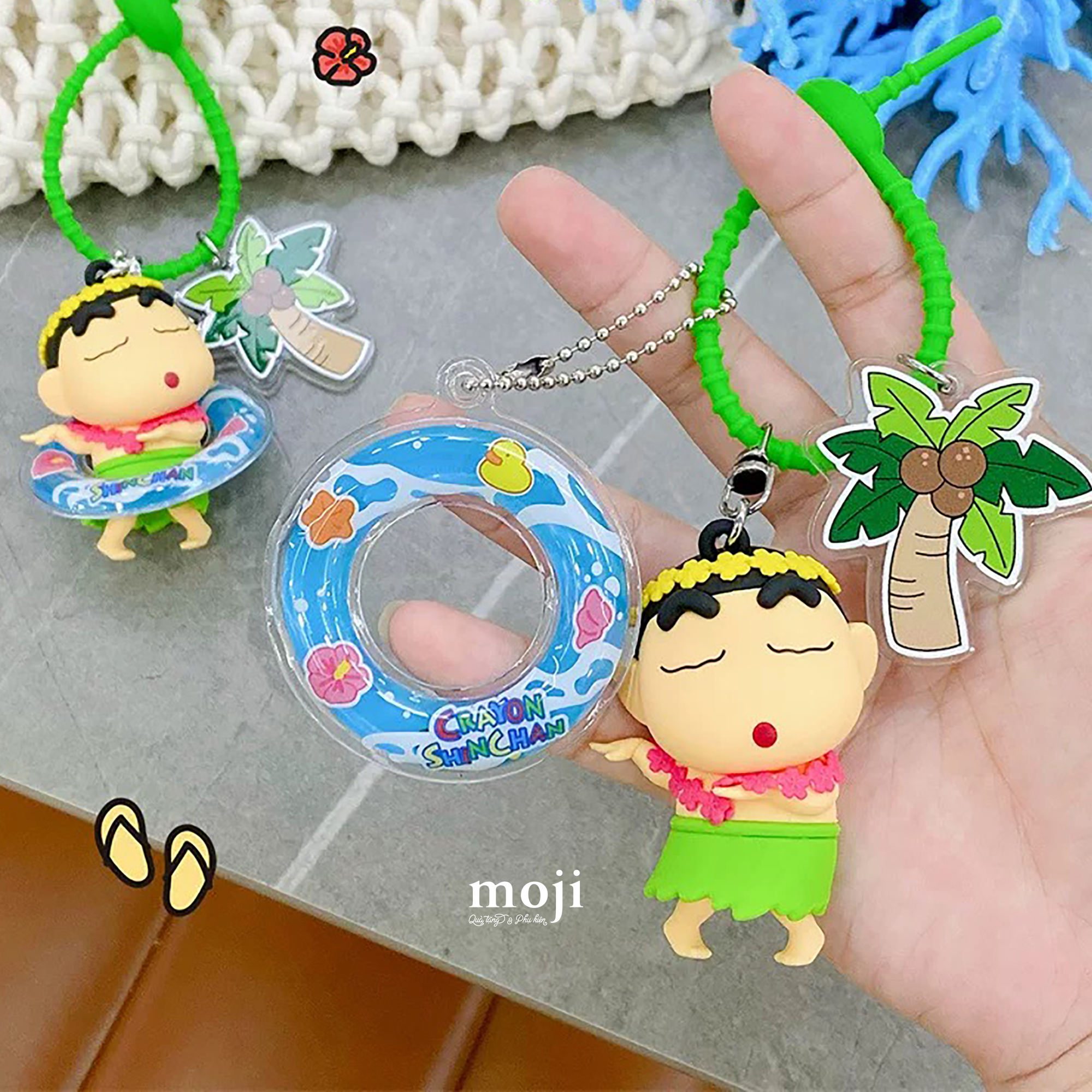 Móc khóa MJ Shinchan summer phao bơi
