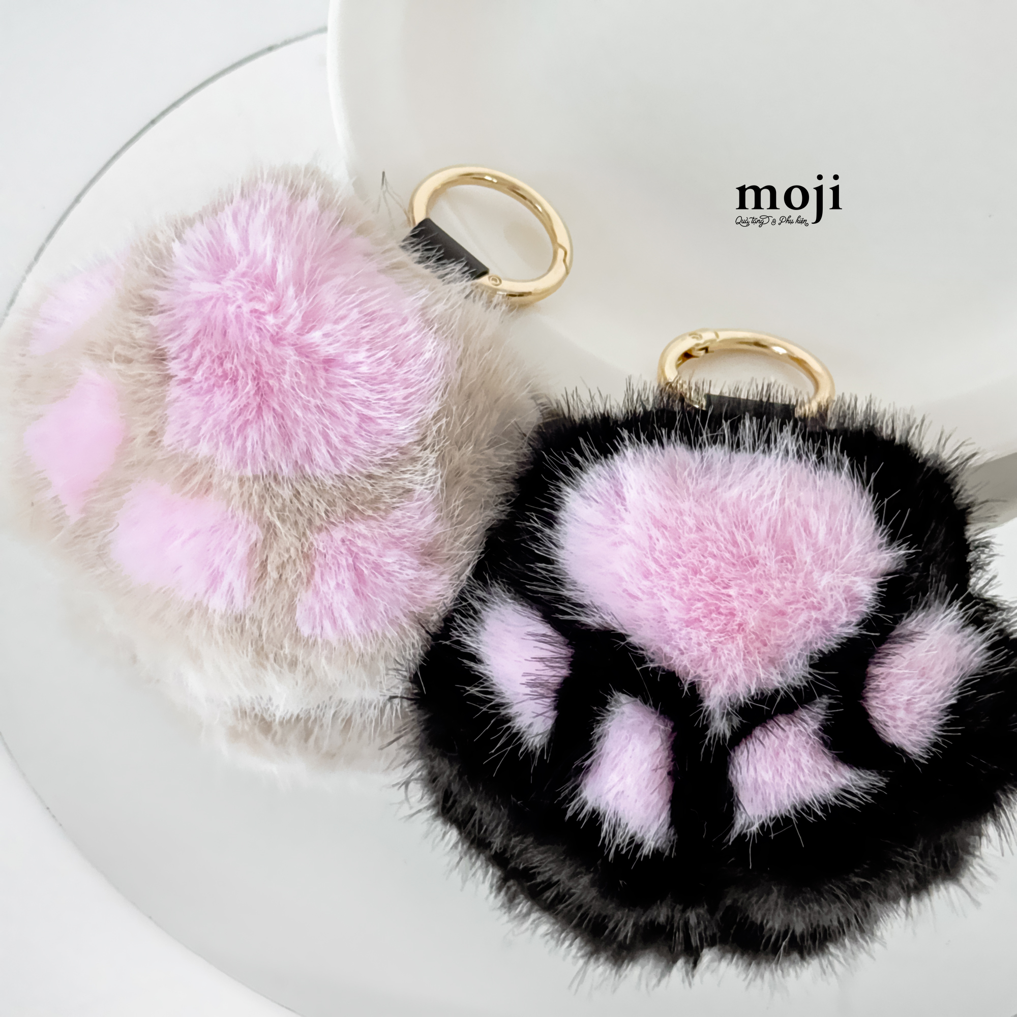 Móc khóa cục bông Cat paw chân mèo phối màu
