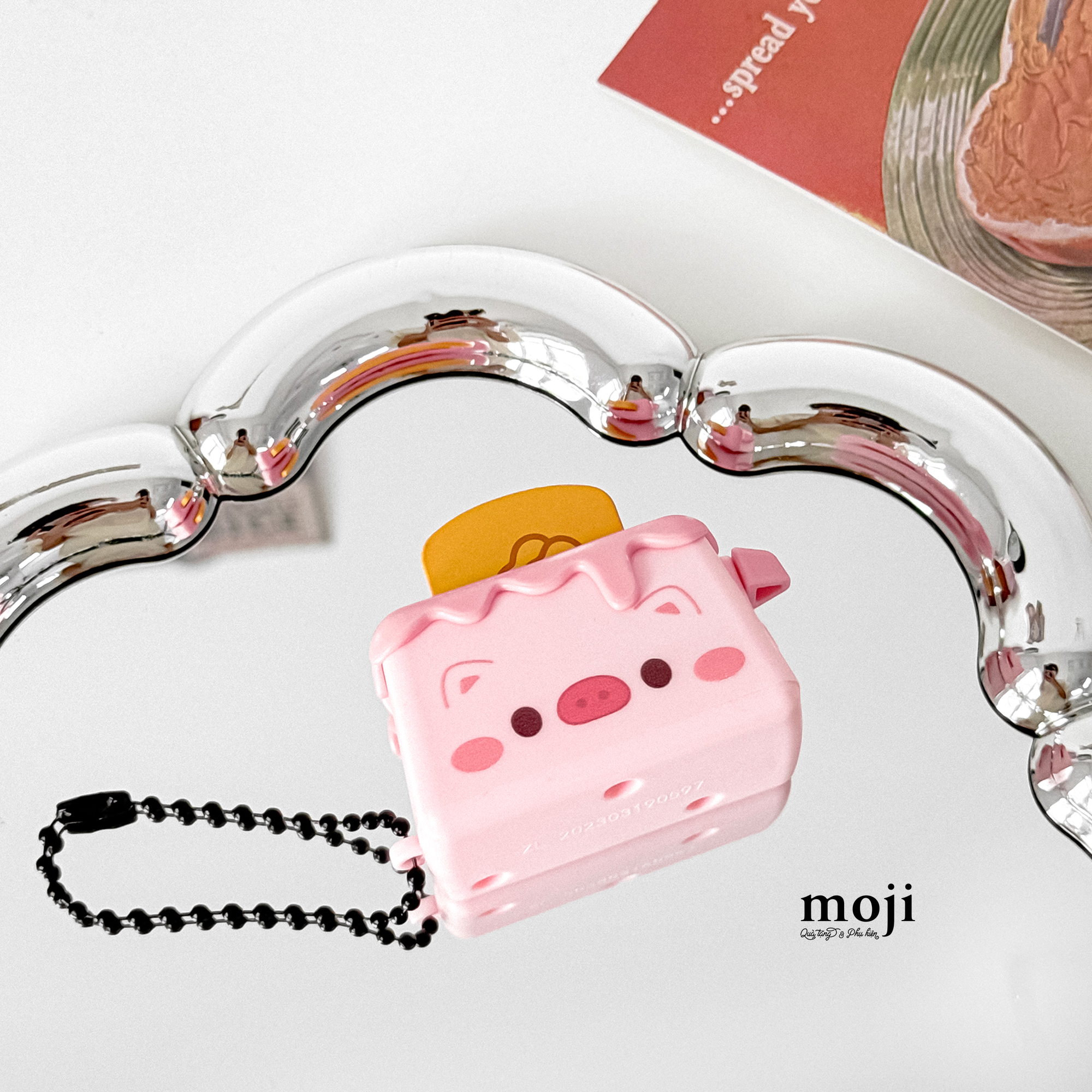 Móc khoá đồ chơi Máy nướng bánh heo hồng