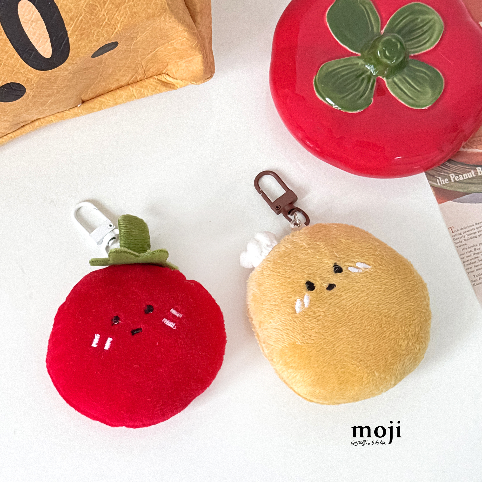Móc khóa nhồi bông Vegetable tomato cà chua potato khoai tây má hồng