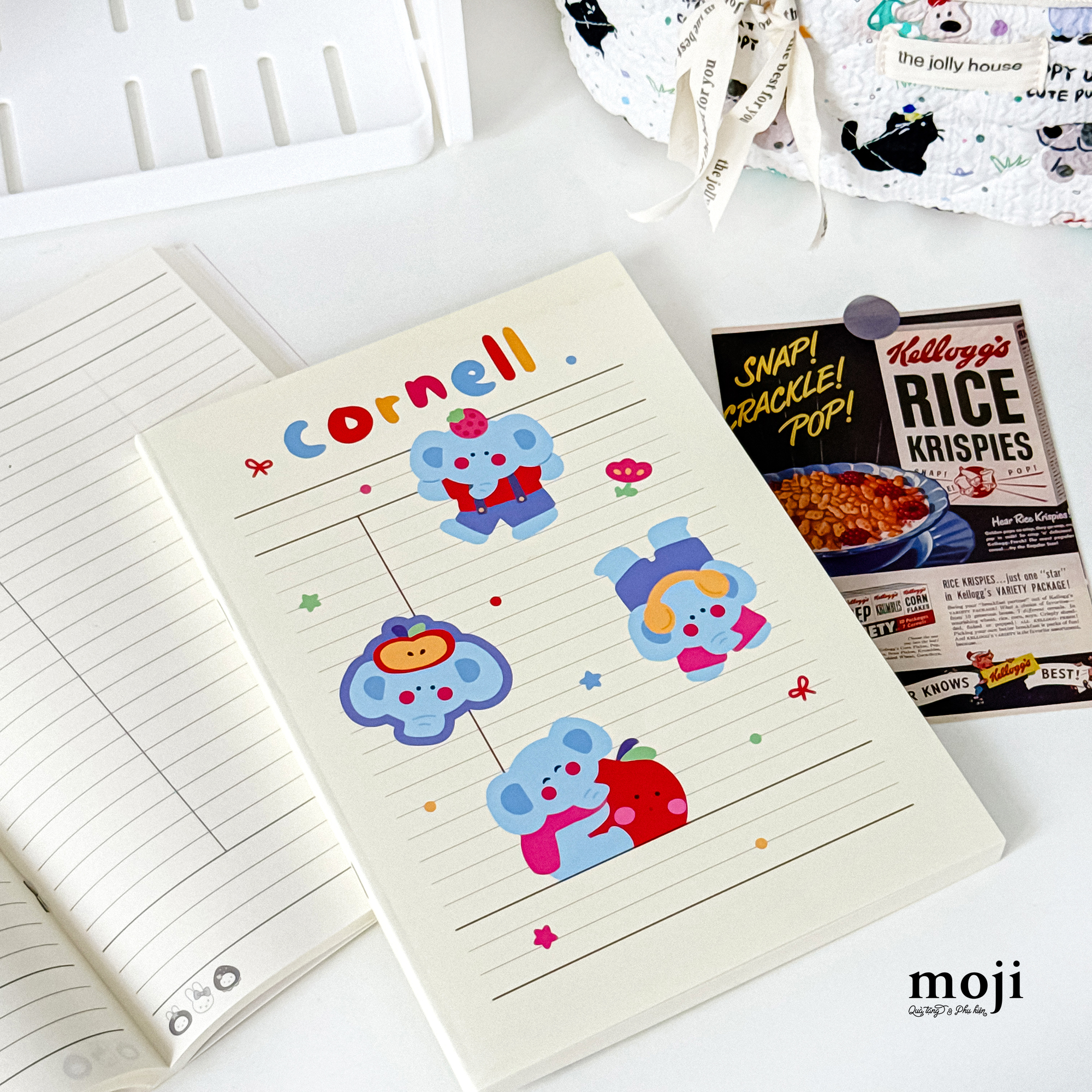 Sổ vở MZHS Cornell elephant chú voi love fruit 17x24 200 trang