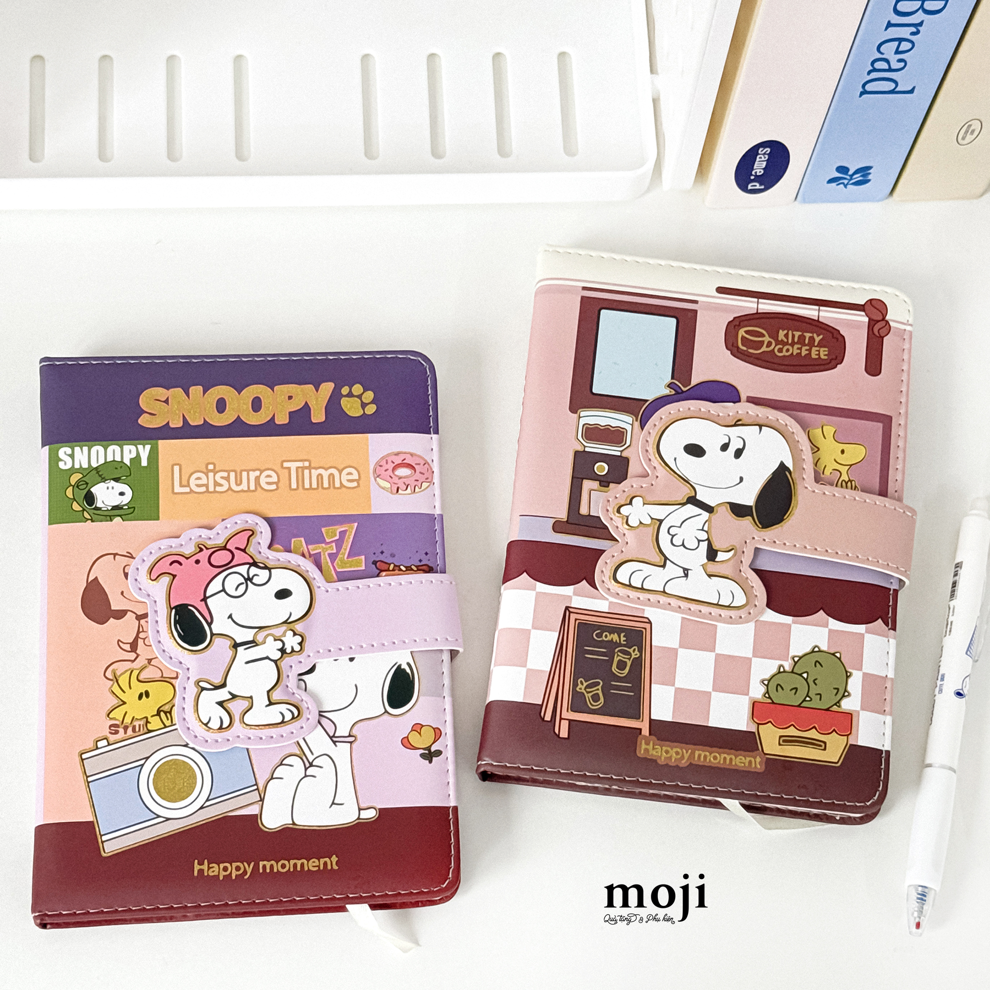 Sổ vở cao cấp bọc da Snoopy happy moment 13x18
