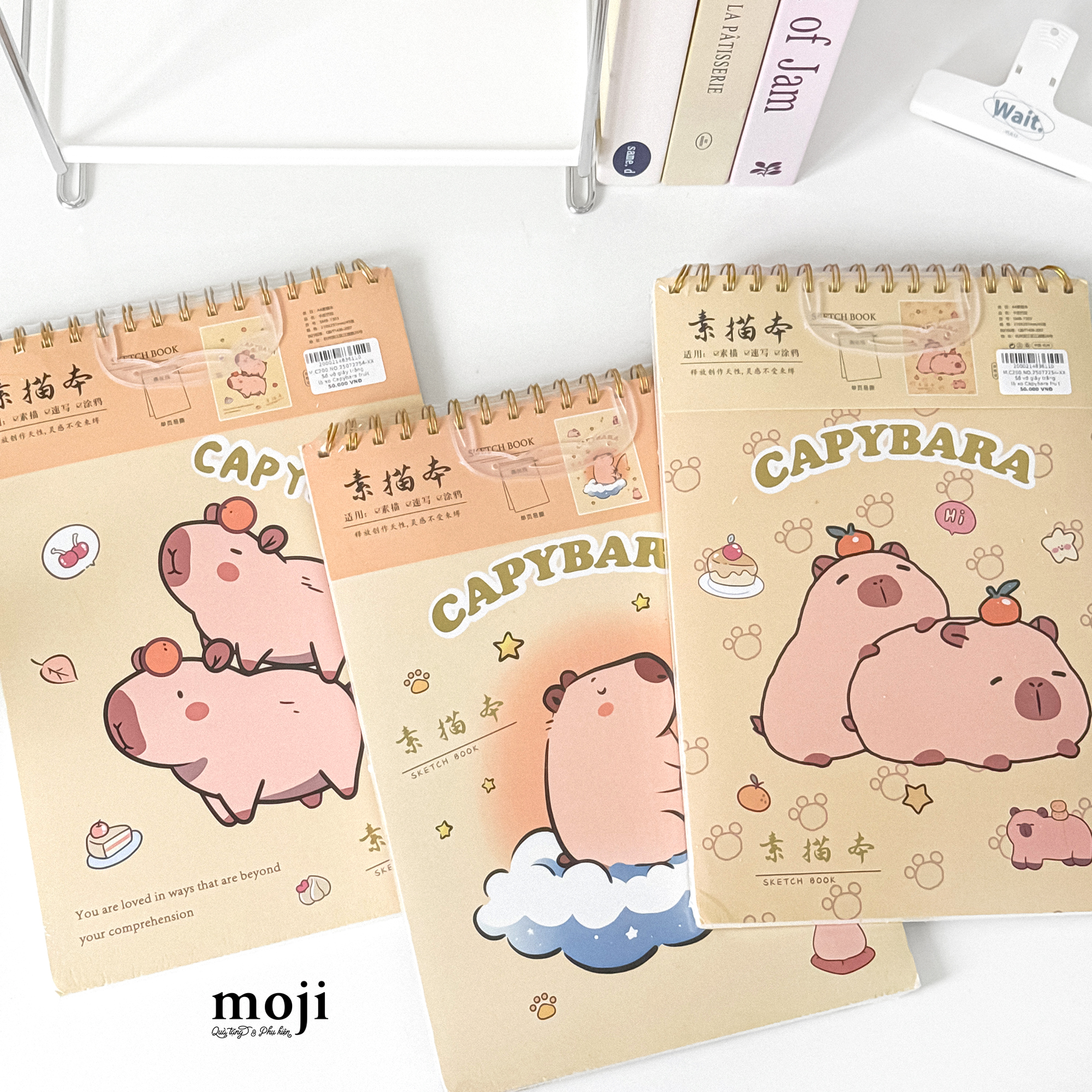 Sổ vở giấy trắng lò xo Capybara fruit hái sao 21x29