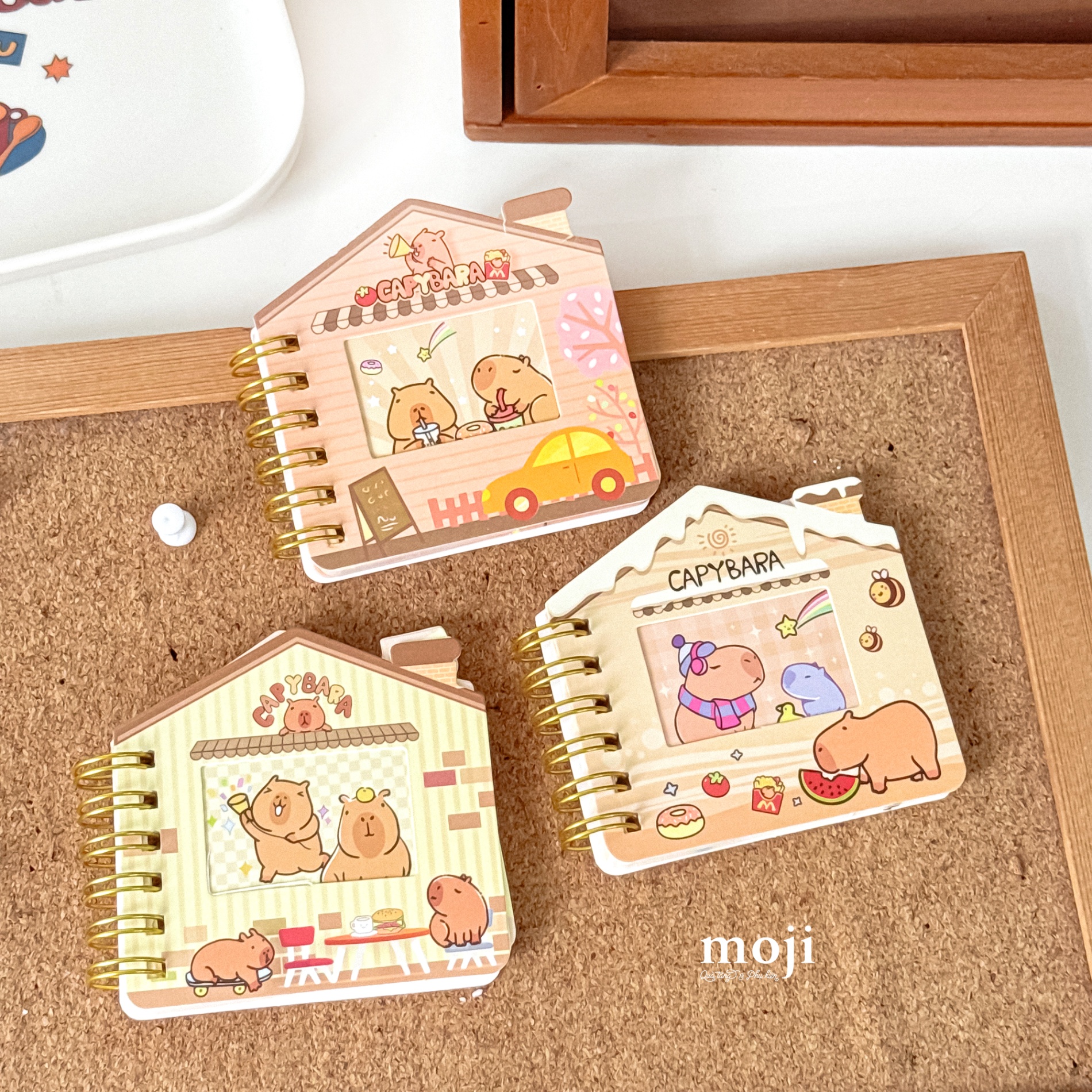Sổ vở lò xo mini MJ Capybara house 8x8