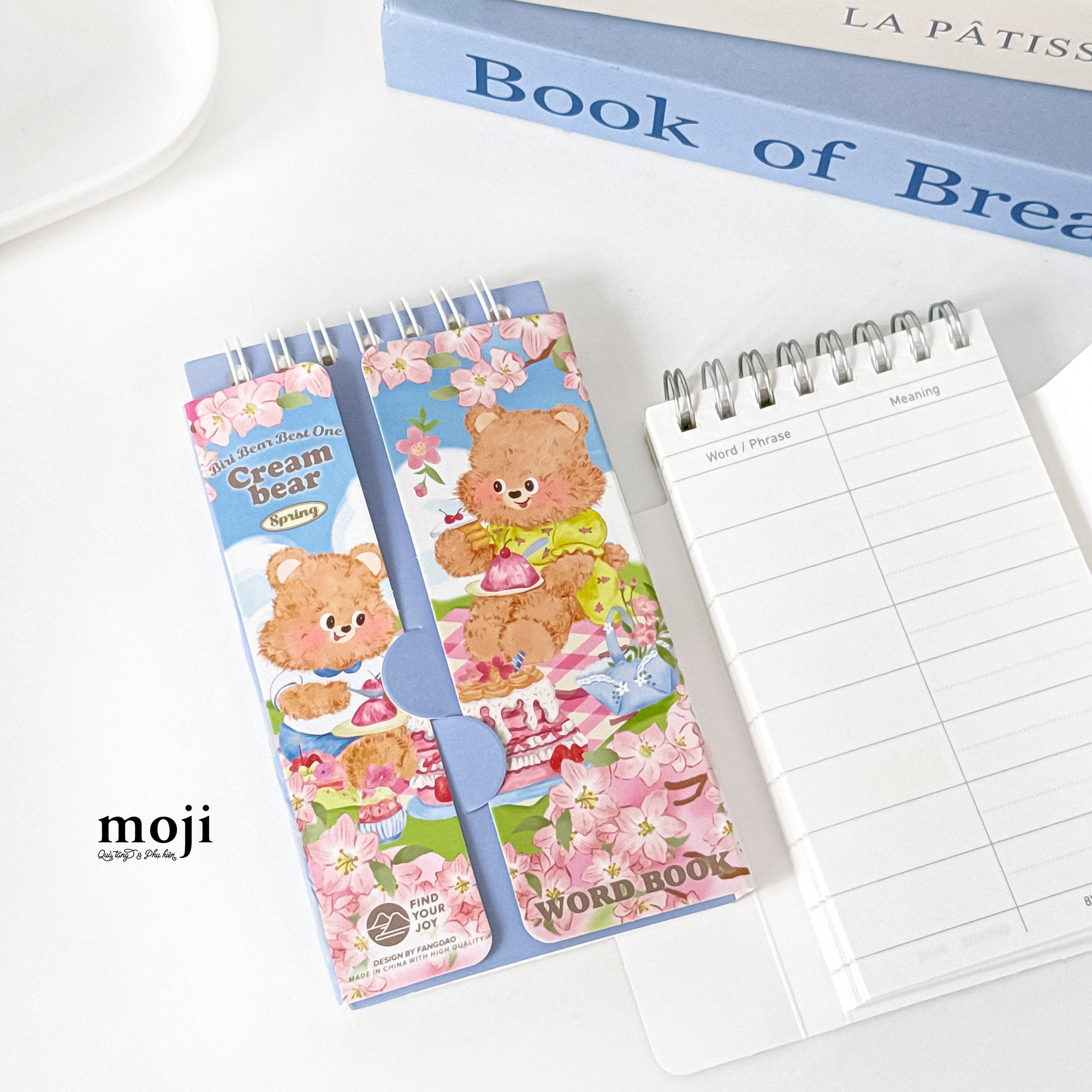 Sổ vở từ vựng MJ Cream bear spring time 7x13