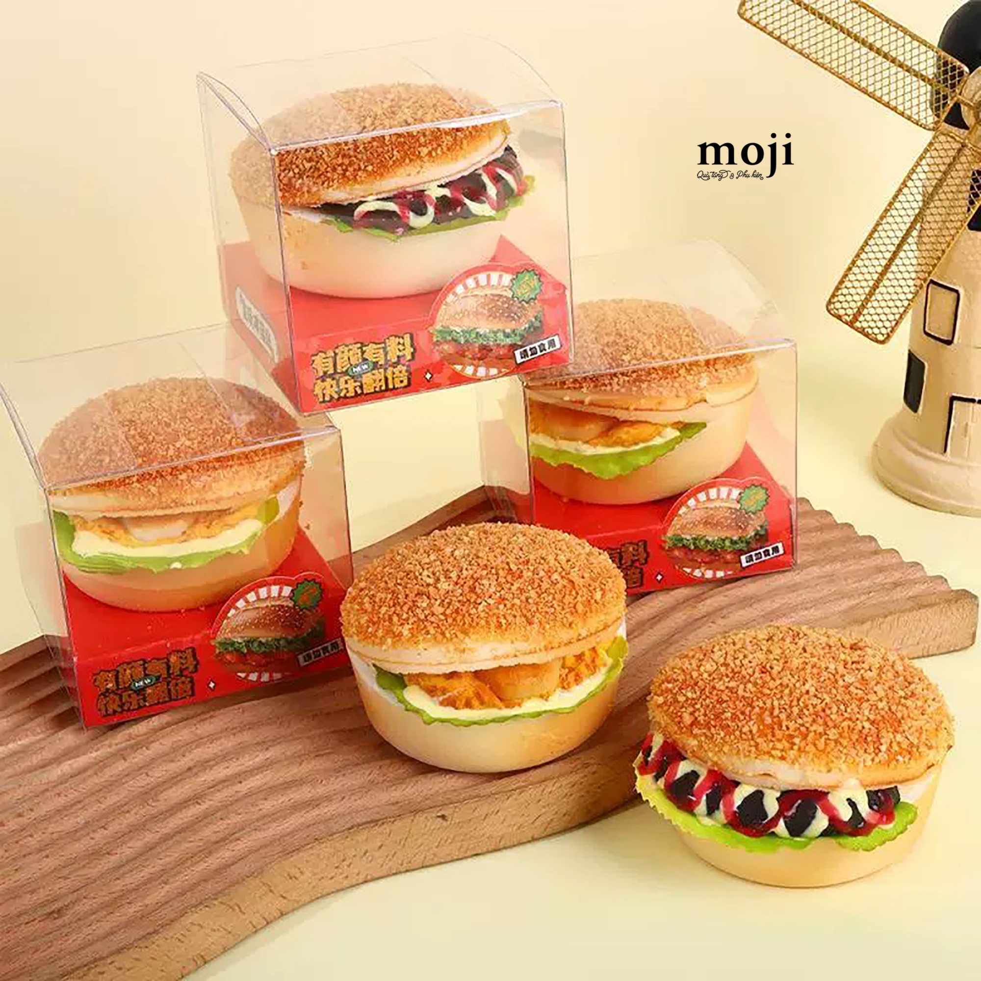 Squishy MJ nam châm Fast food hamburger hot dog 6x10x10
