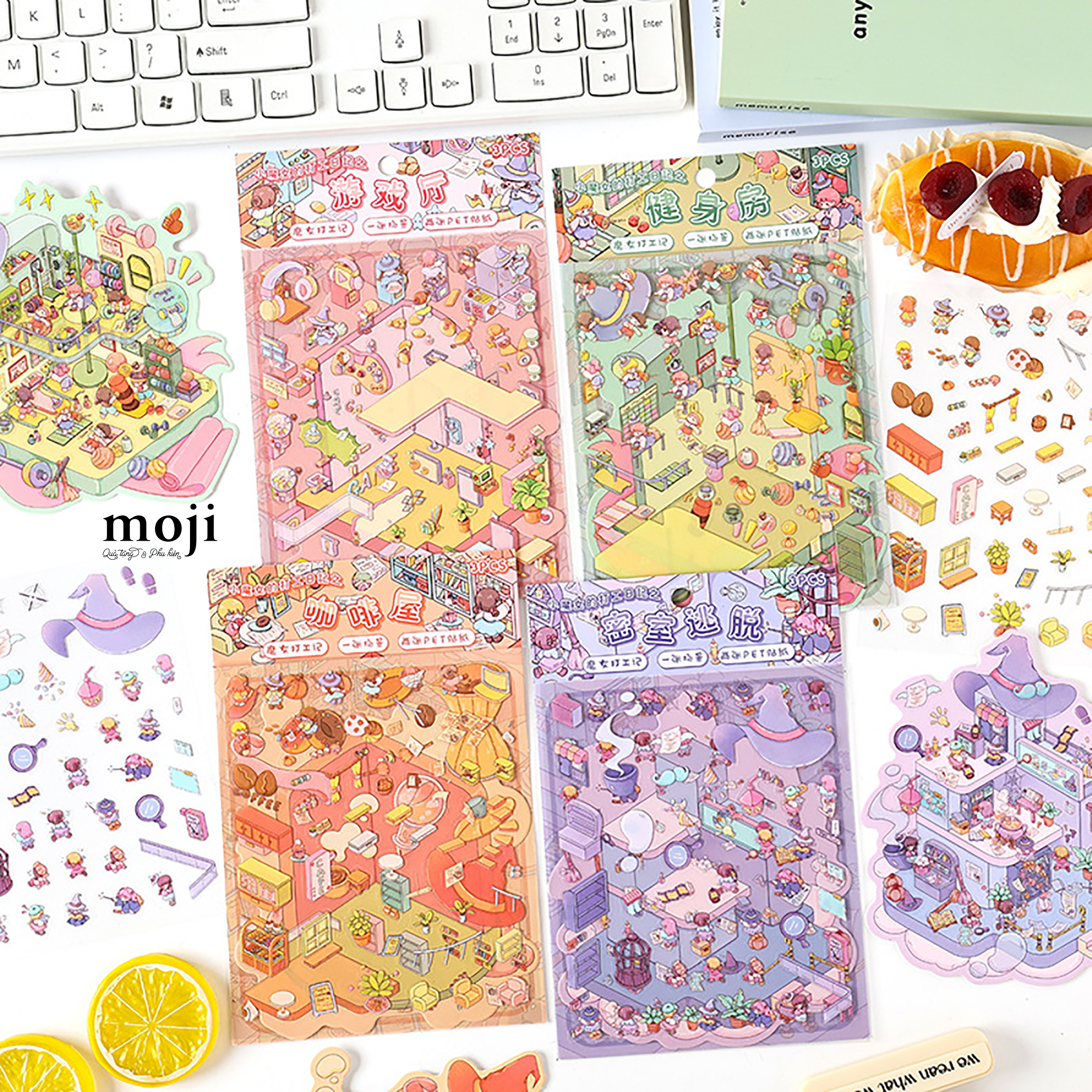 Sticker bảng MJ Build magic room house set3