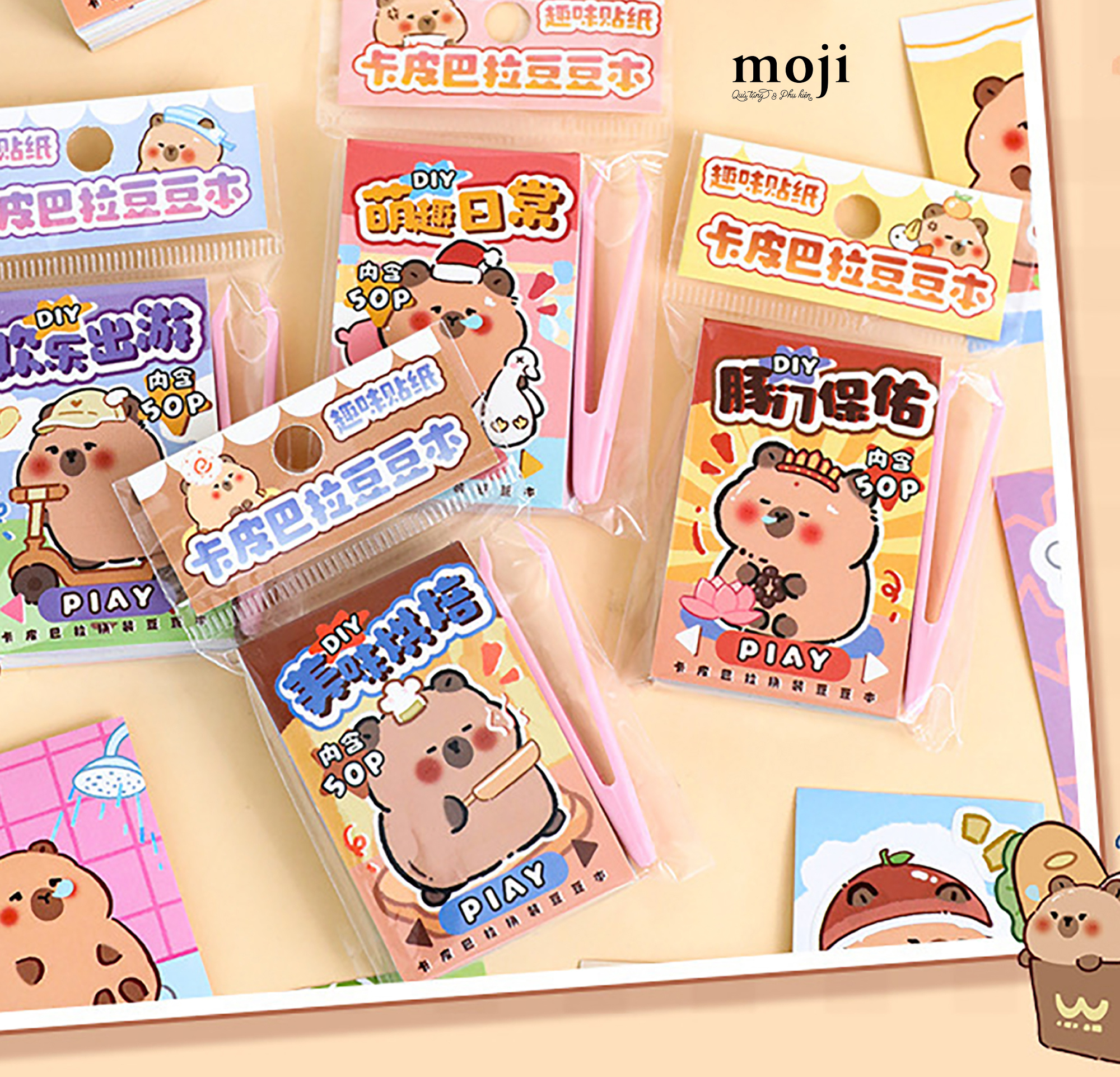 Sticker quyển Capybara different style set50