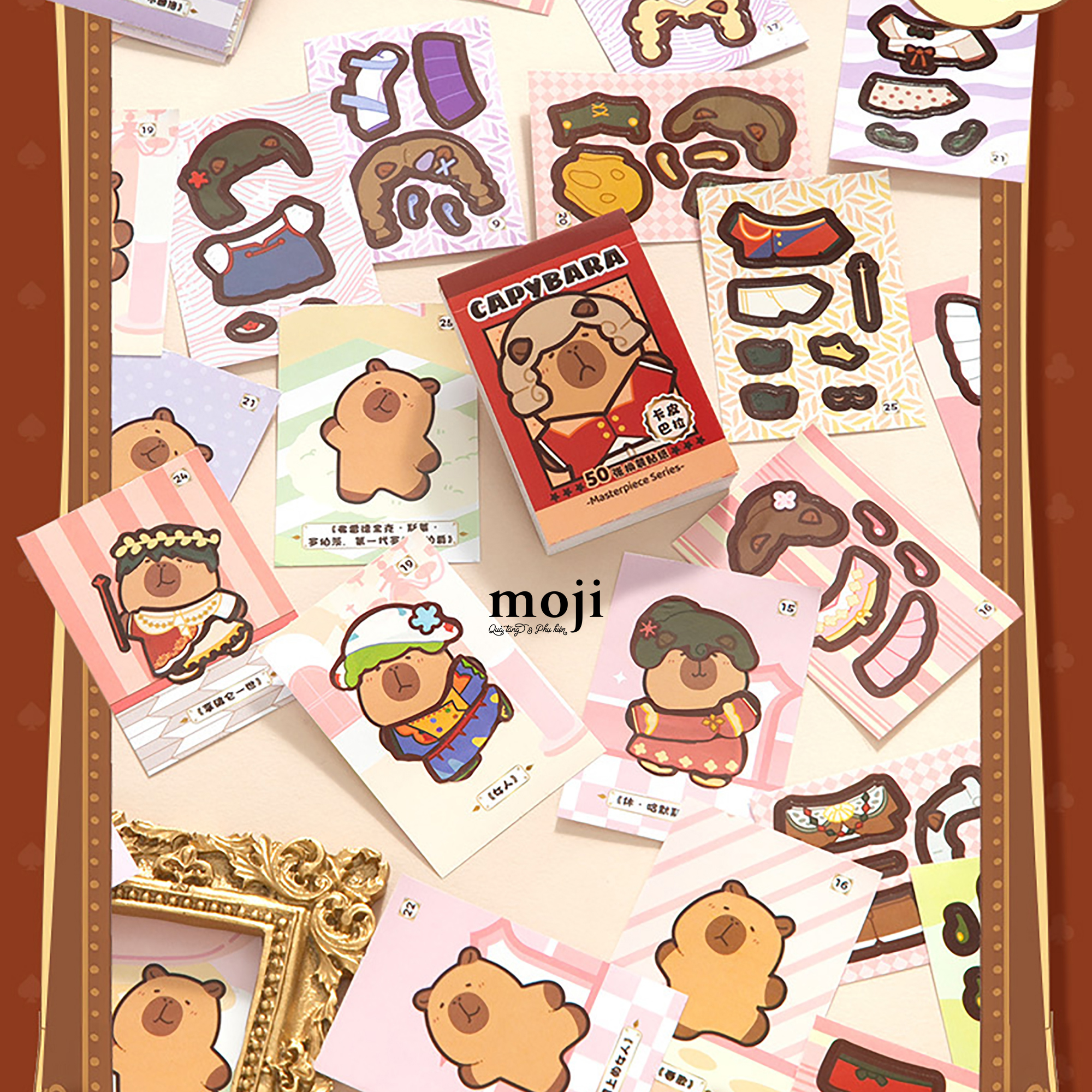 Sticker quyển Capybara masterpiece series set50