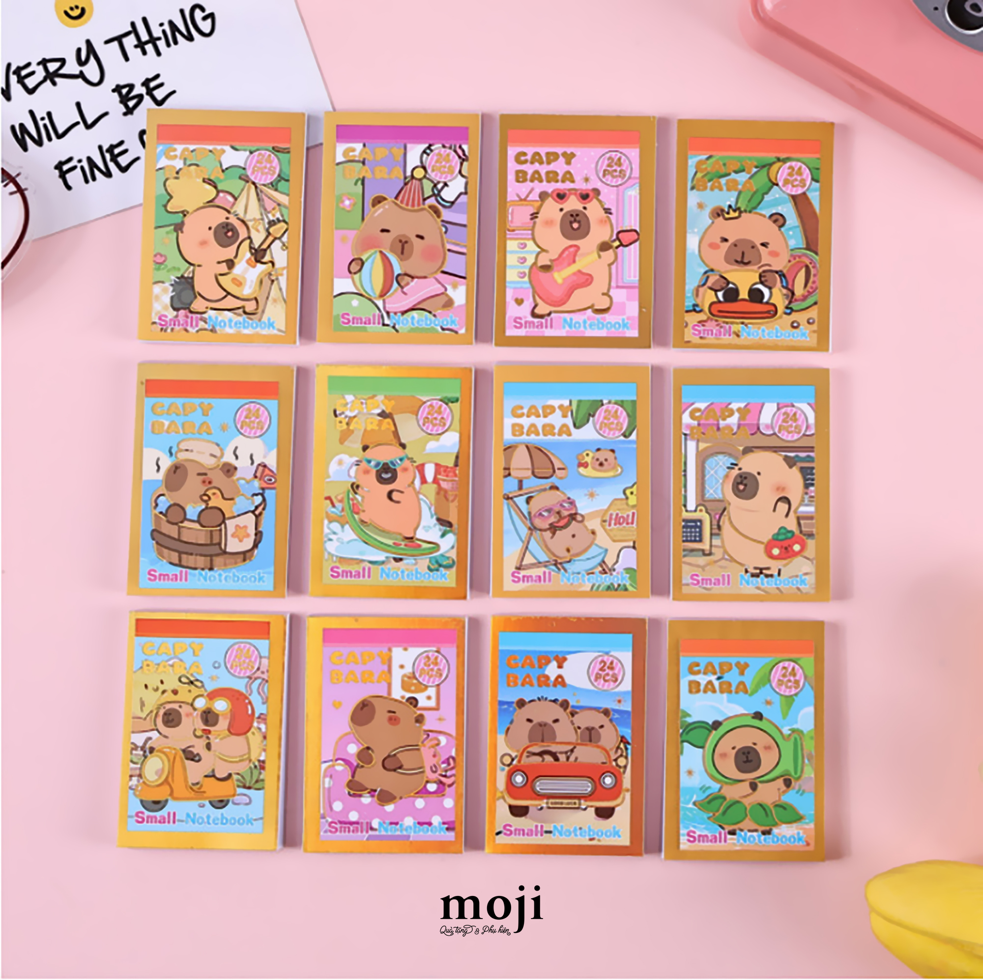 Sticker quyển Capybara travel time set48