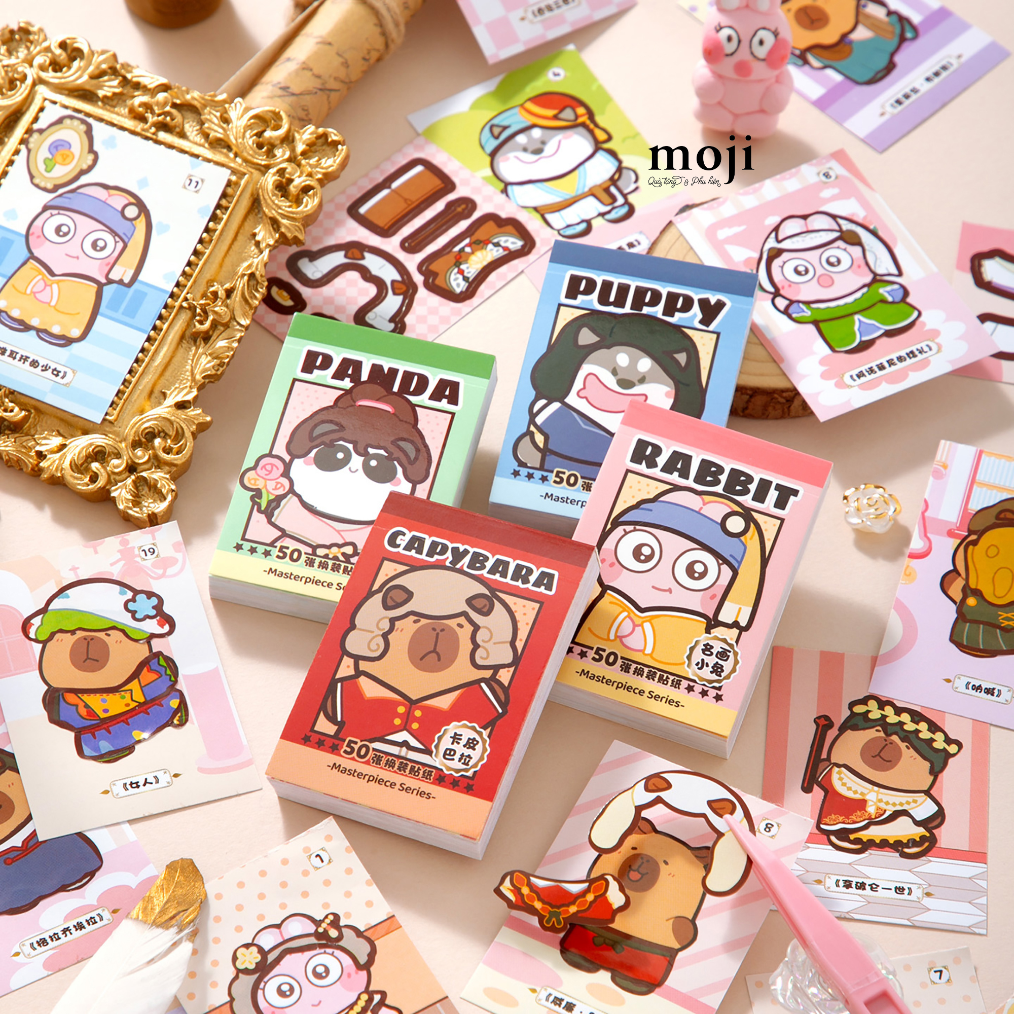 Sticker quyển Cute animal masterpiece series set50