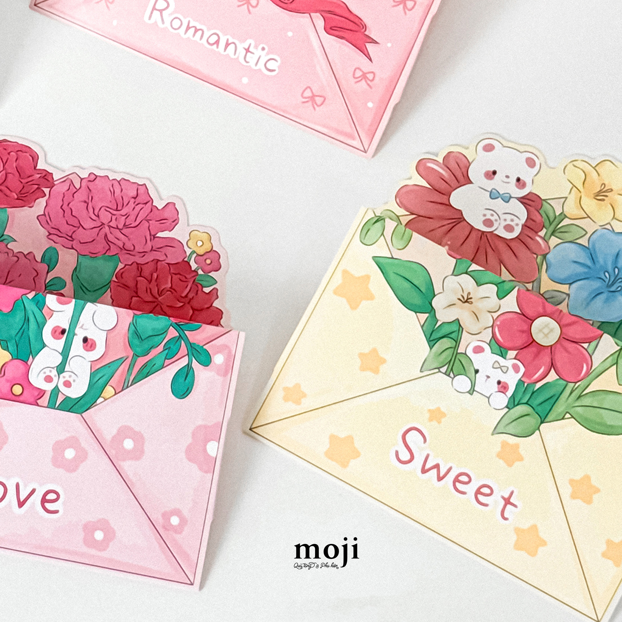 Thiệp cắt hình Cute animal flower nice day 10x11