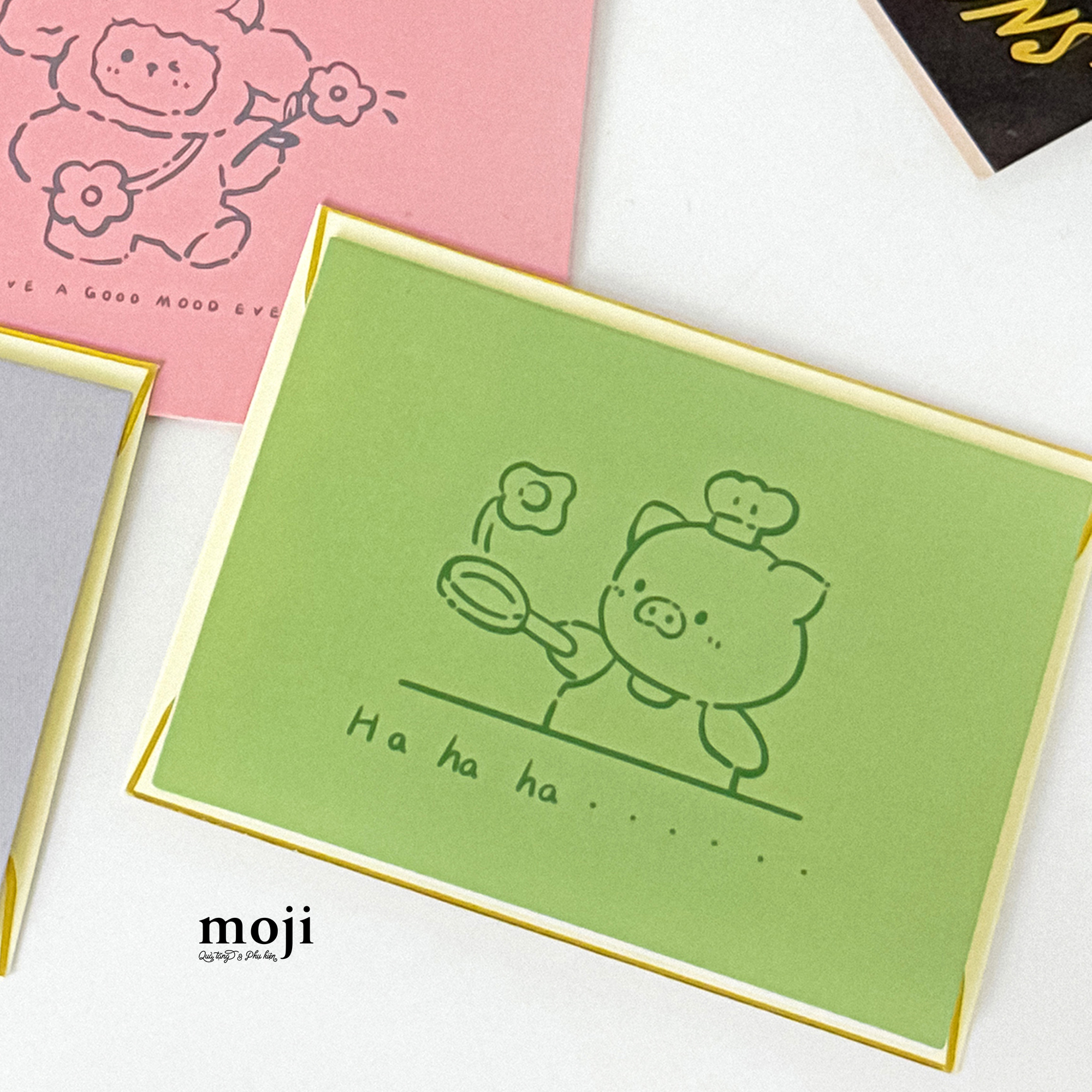 Thiệp chữ nhật Cute pig đầu bếp 7x9