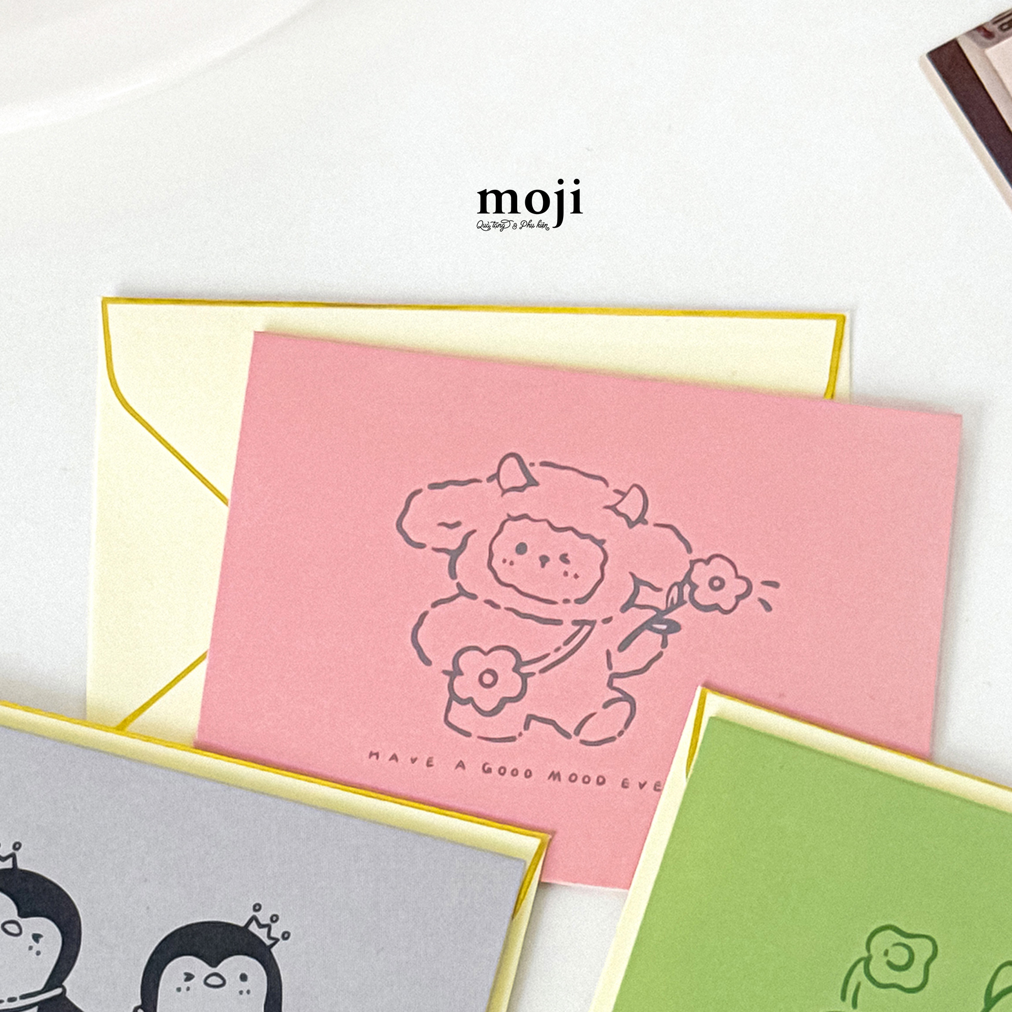 Thiệp chữ nhật Cute sheep good mood 7x9