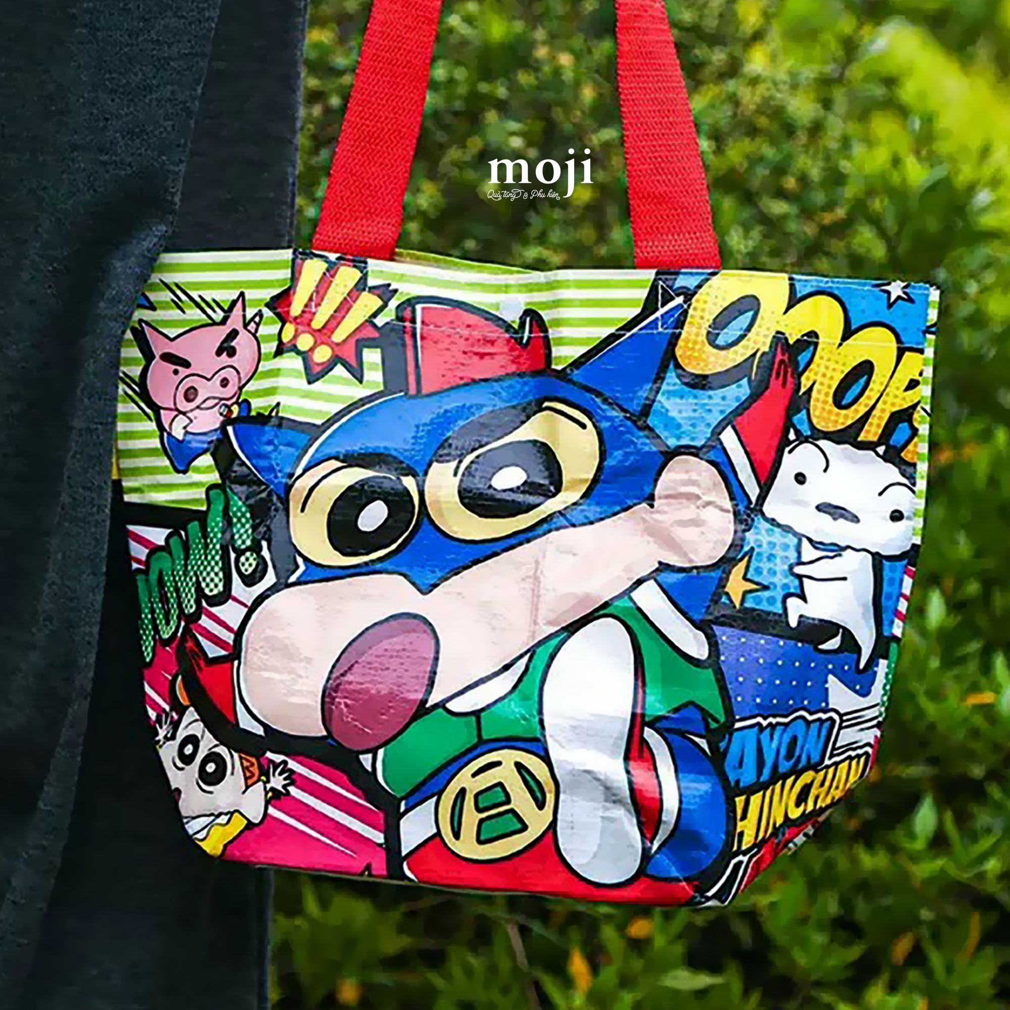 Túi shopping bag Shinchan copslay Siêu nhân 13x26x36