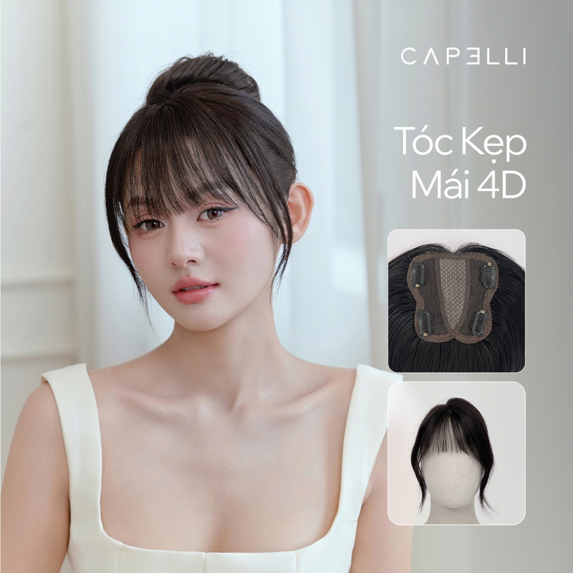 Tóc Kẹp Mái Thưa 4D Super Cover 9x9