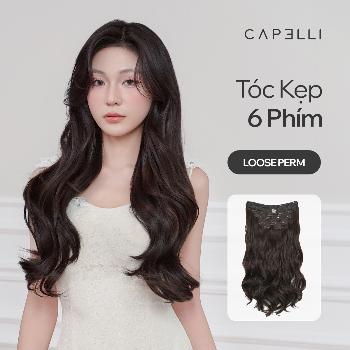 Bộ Tóc Kẹp 6 Phím Sóng Loose Perm Layer