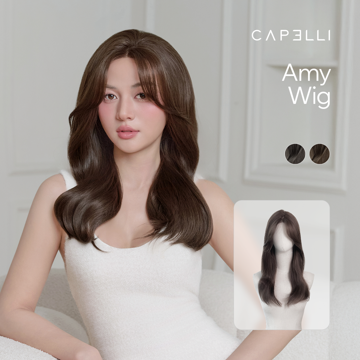 Tóc Cả Đầu Siêu Da Đầu Amy Premium Wig