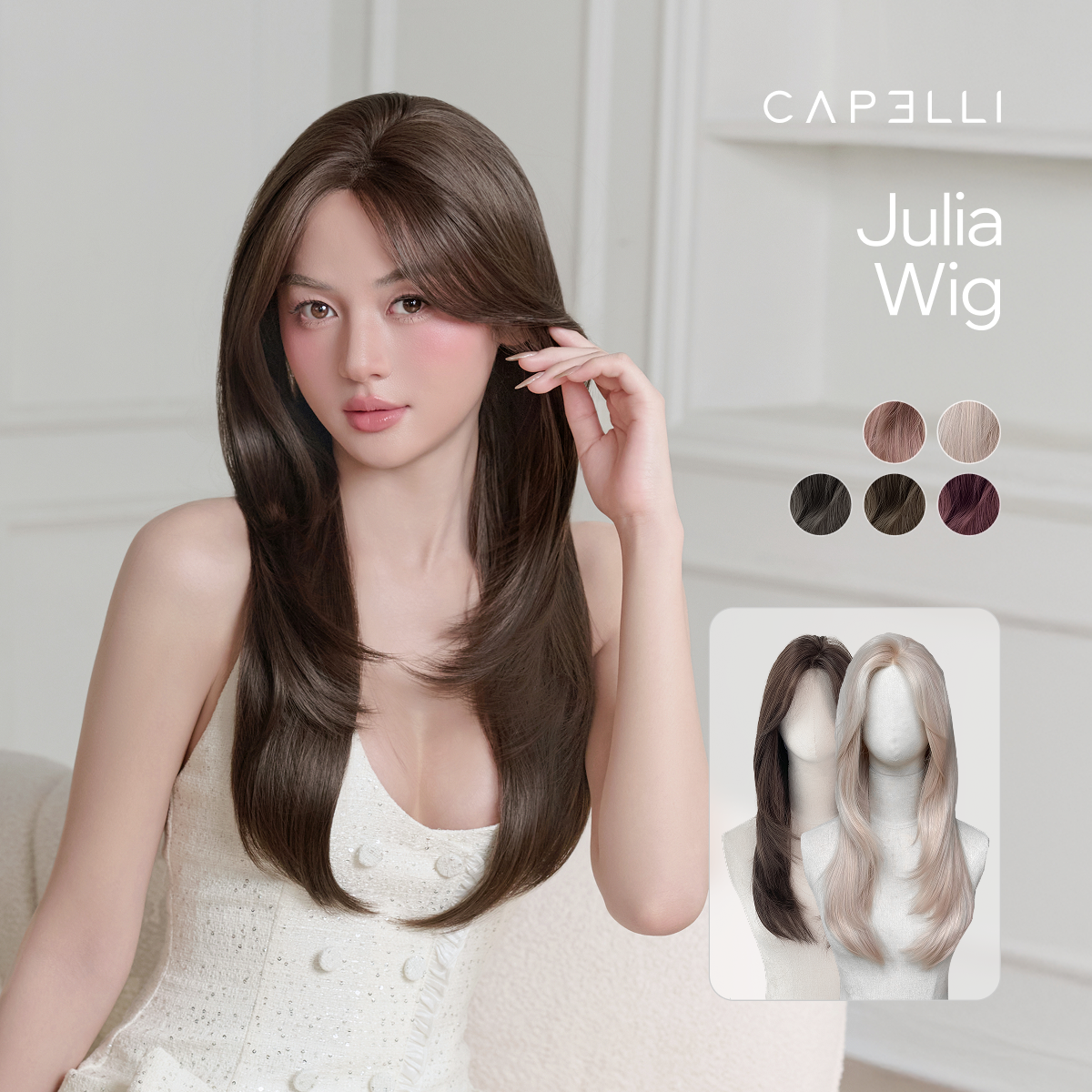 Tóc Cả Đầu Siêu Da Đầu Julia Premium Wig