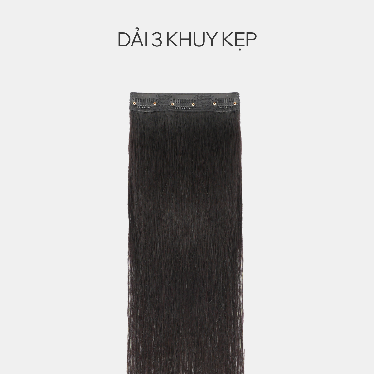 Tóc Kẹp Phím Lẻ 3 Khuy Tóc Thật Màu Cơ Bản