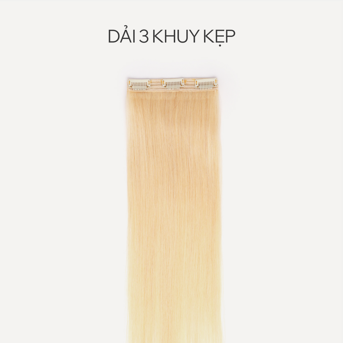 Tóc Kẹp Phím Lẻ 3 Khuy Tóc Thật Màu Tẩy Thô