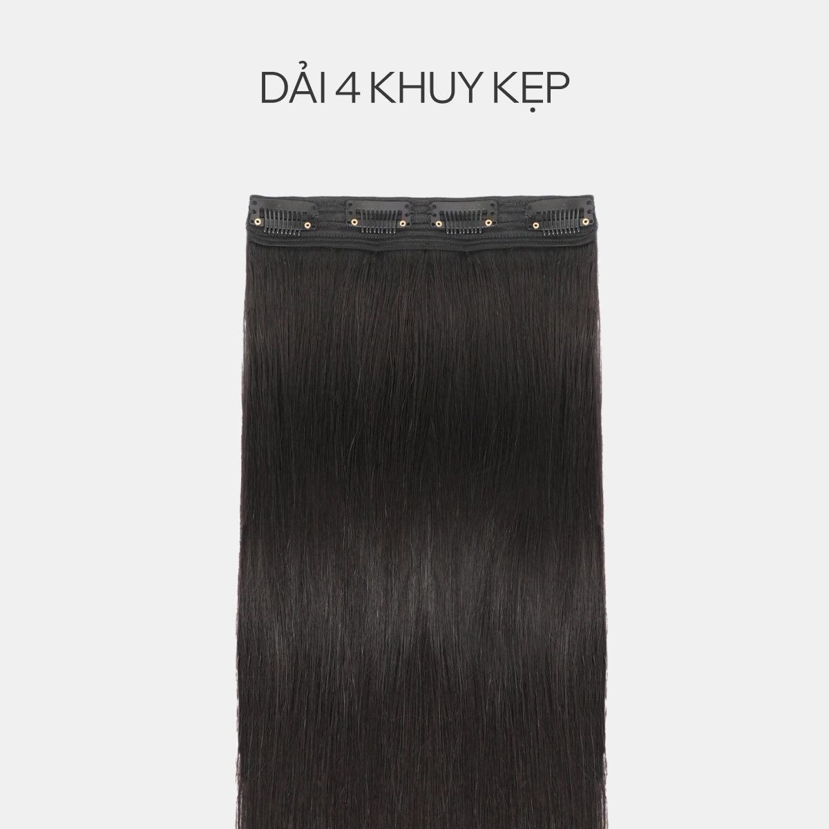 Tóc Kẹp Phím Lẻ 4 Khuy Tóc Thật Màu Cơ Bản