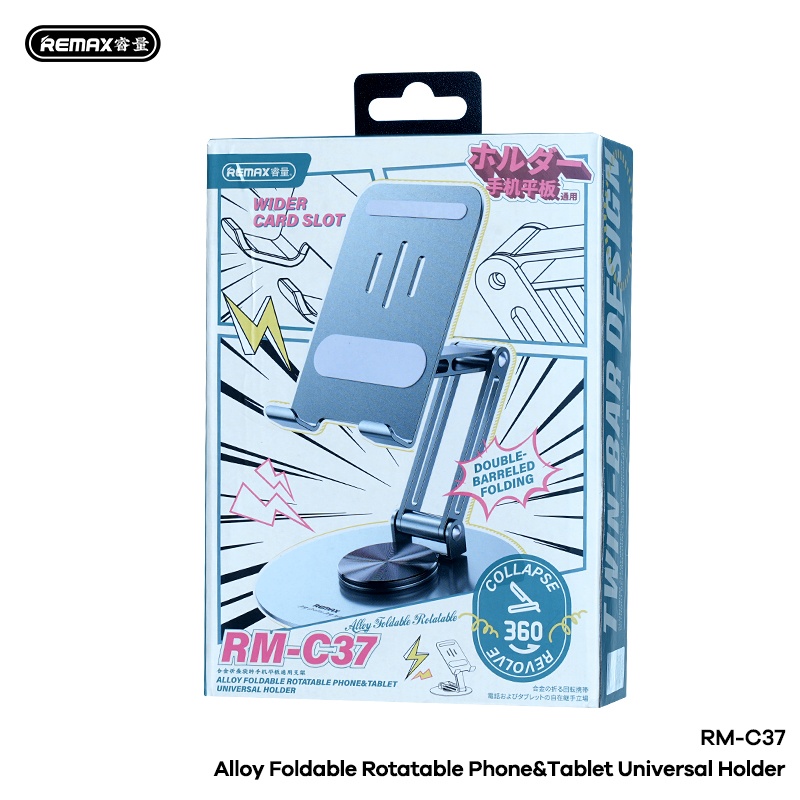 Giá đỡ điện thoại REMAX Alloy Foldable Rotatable Phone&Tablet Universal Holder RM-C37
