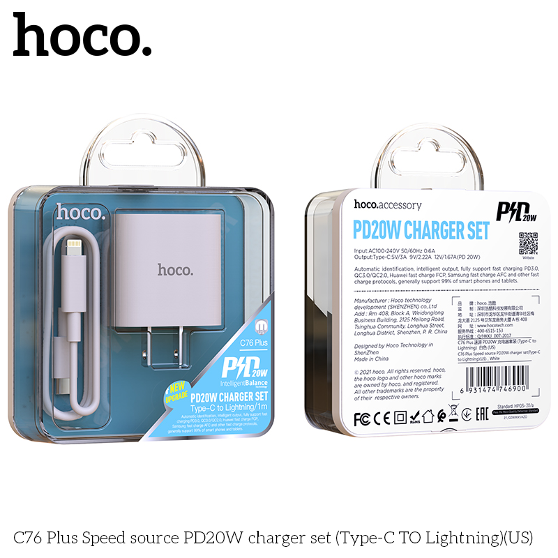 Bộ sạc C76 Plus type-C to IP