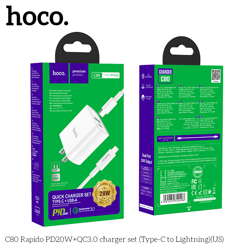 Bộ sạc C80 type-C to IP