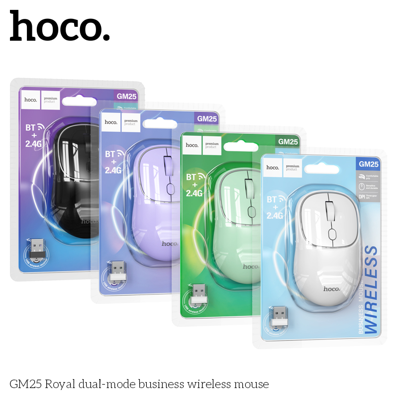 Chuột không dây Bluetooth kiêm Wireless 2.4G Hoco GM25 DPI 1600