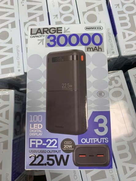 FP-22 Pin dự phòng Piloteer 20+22.5 PD+QC Fast Charging Power Bank 30000mAh Remax