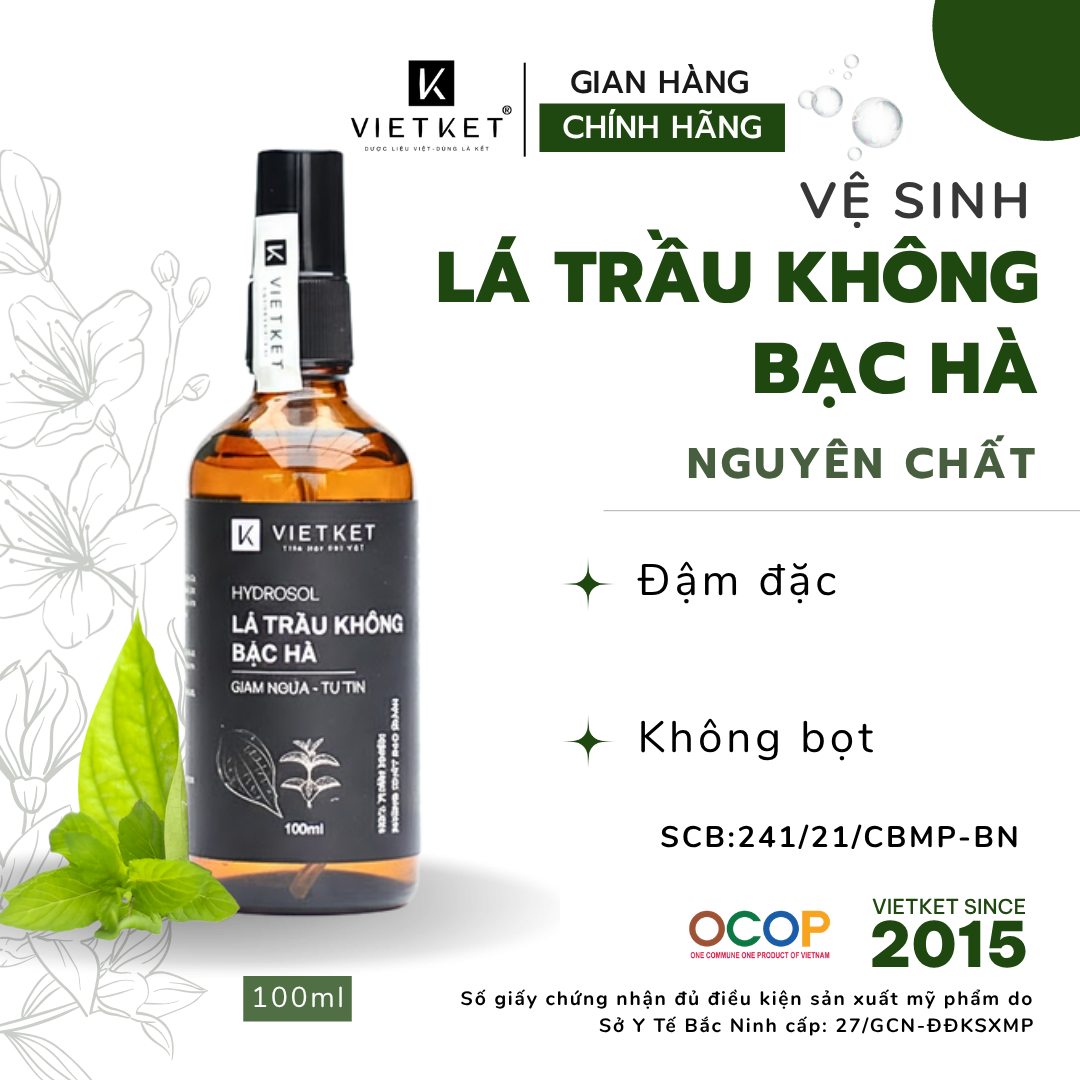 Hydrosol lá trầu không bạc hà 100ml