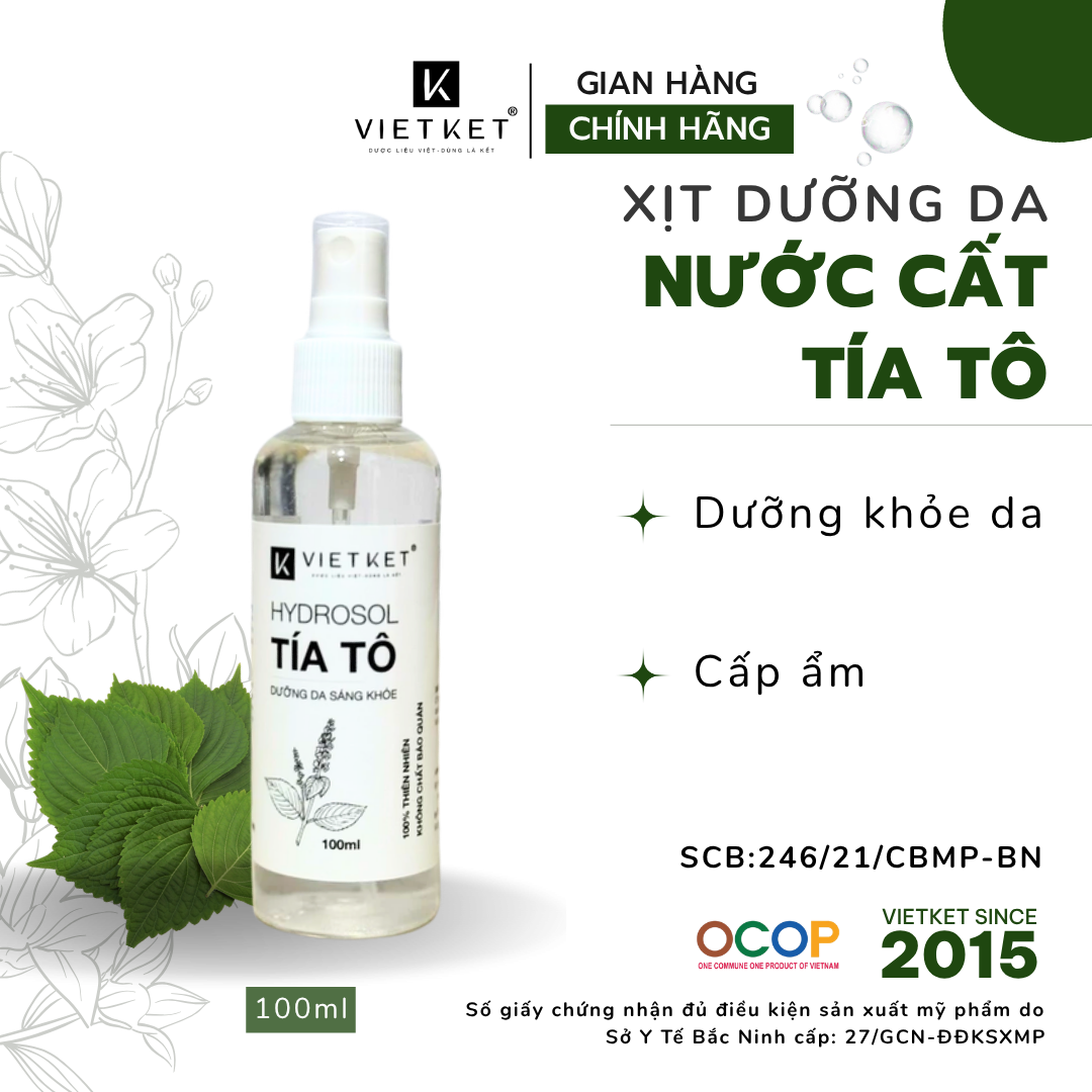 Hydrosol tía tô 100ml