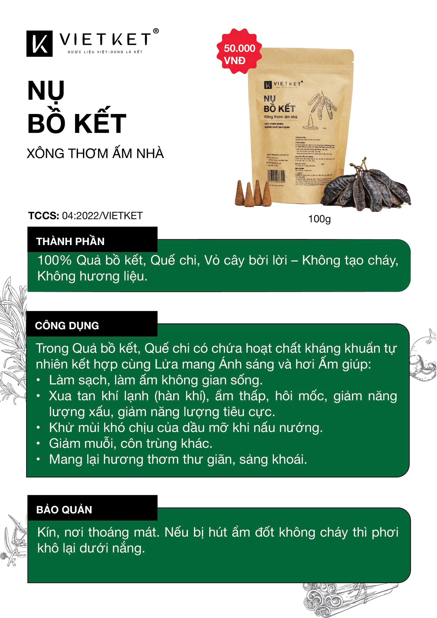 Nụ bồ kết 100g