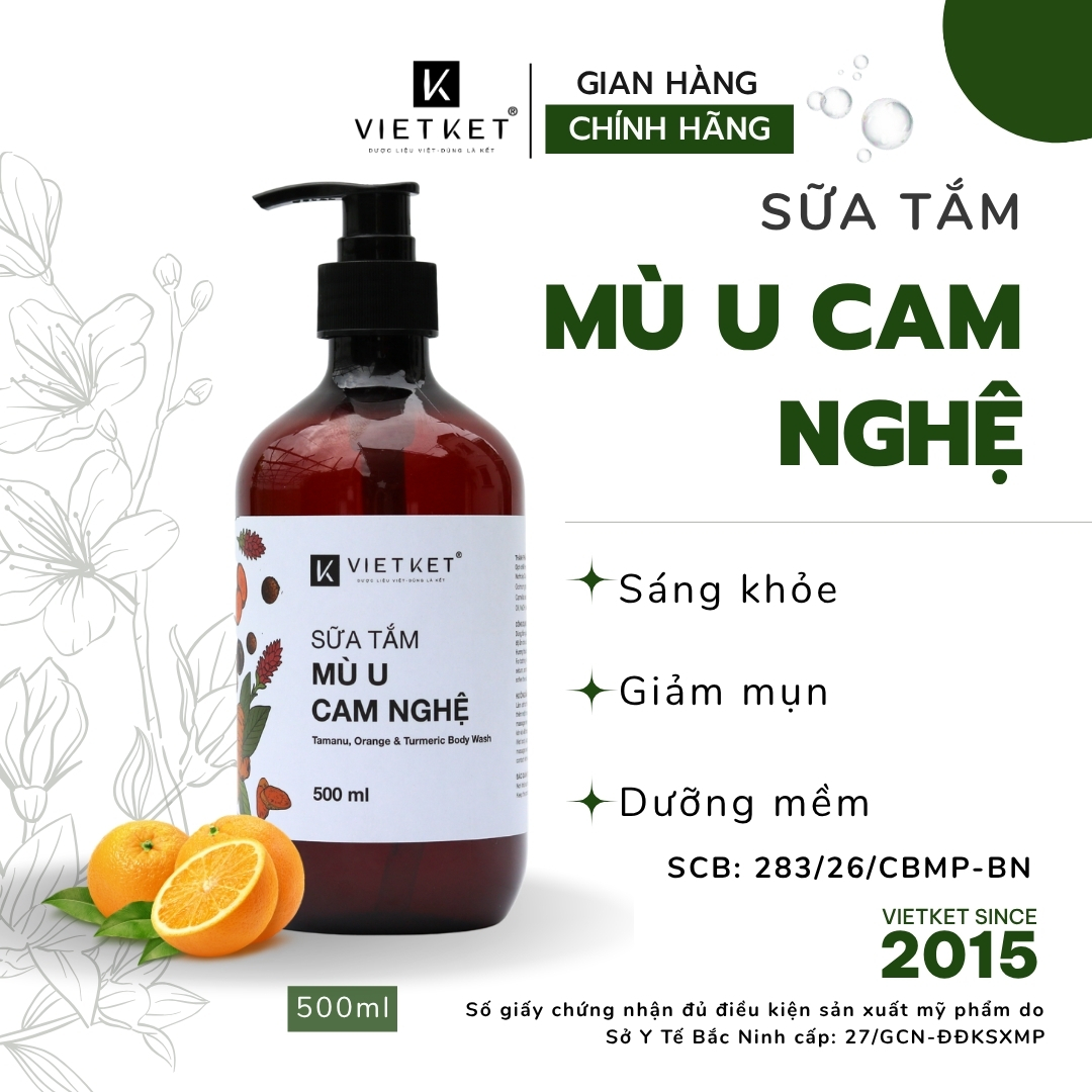 Sữa tắm mù u Cam nghệ