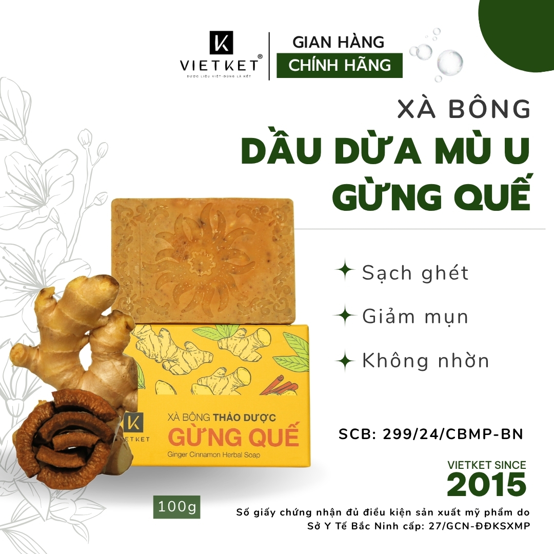 Xà bông thảo dược Gừng quế