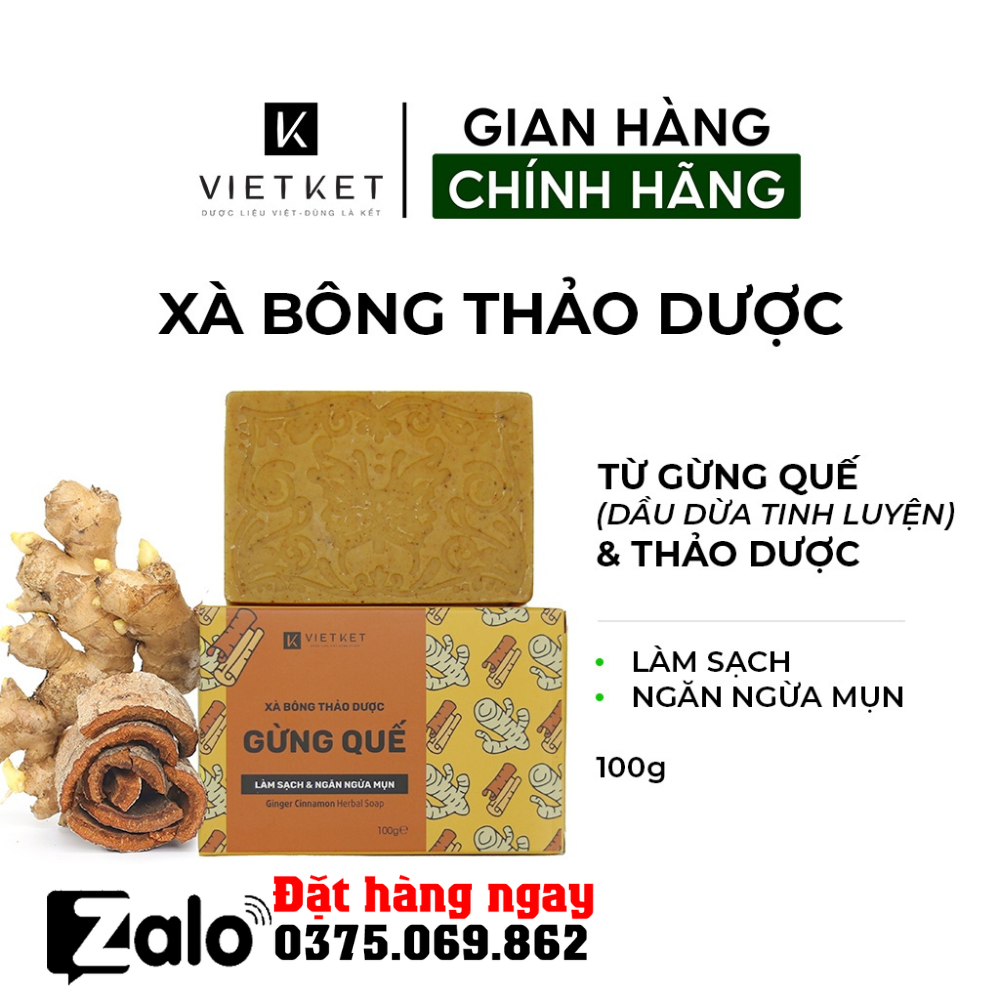 Xà bông thảo dược Gừng quế