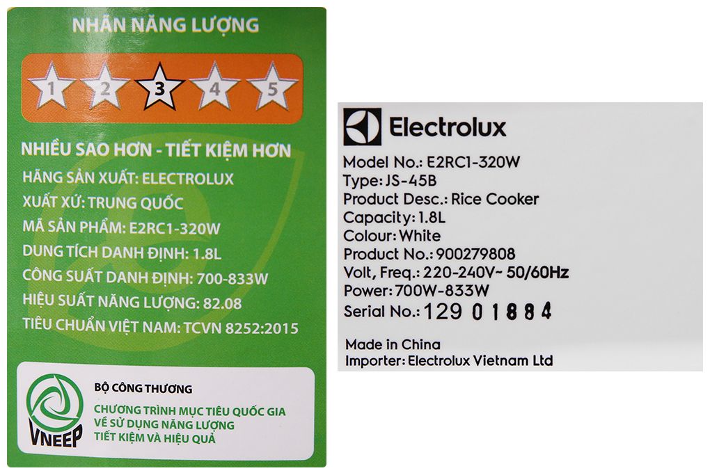 Nồi cơm điện Electrolux E2RC1-320W