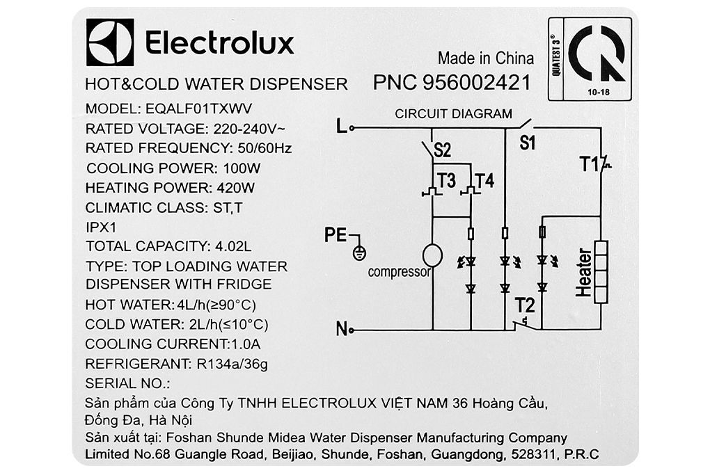 Cây nước Electrolux EQALF01TXWV