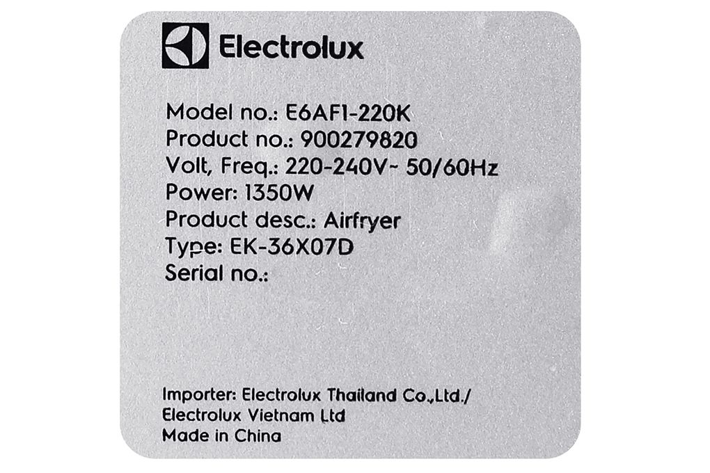 Nồi chiên không dầu Electrolux E6AF1-220K