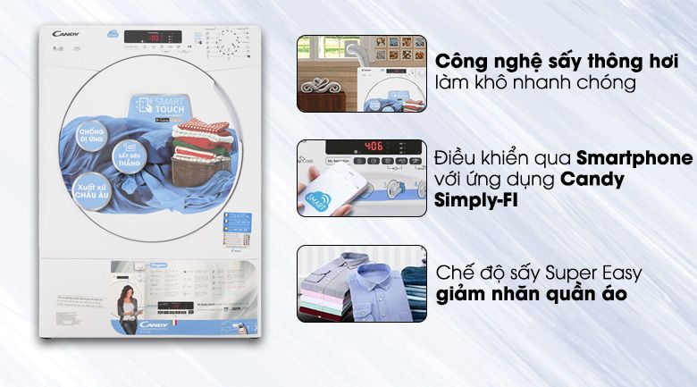 Máy sấy Candy CS V9DF-S